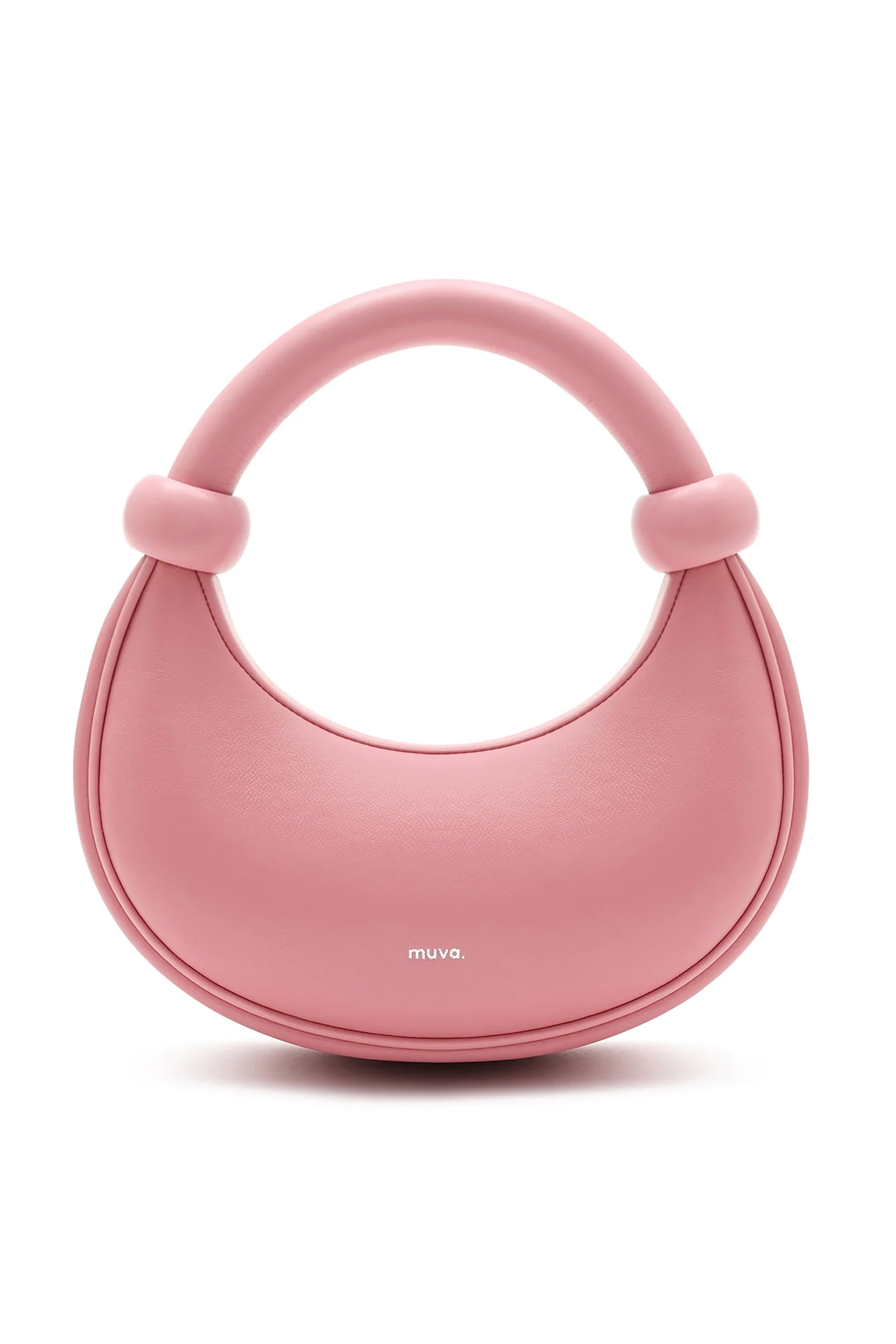 Kyoto Rose Pink Leather Crossbody Crescent Bag