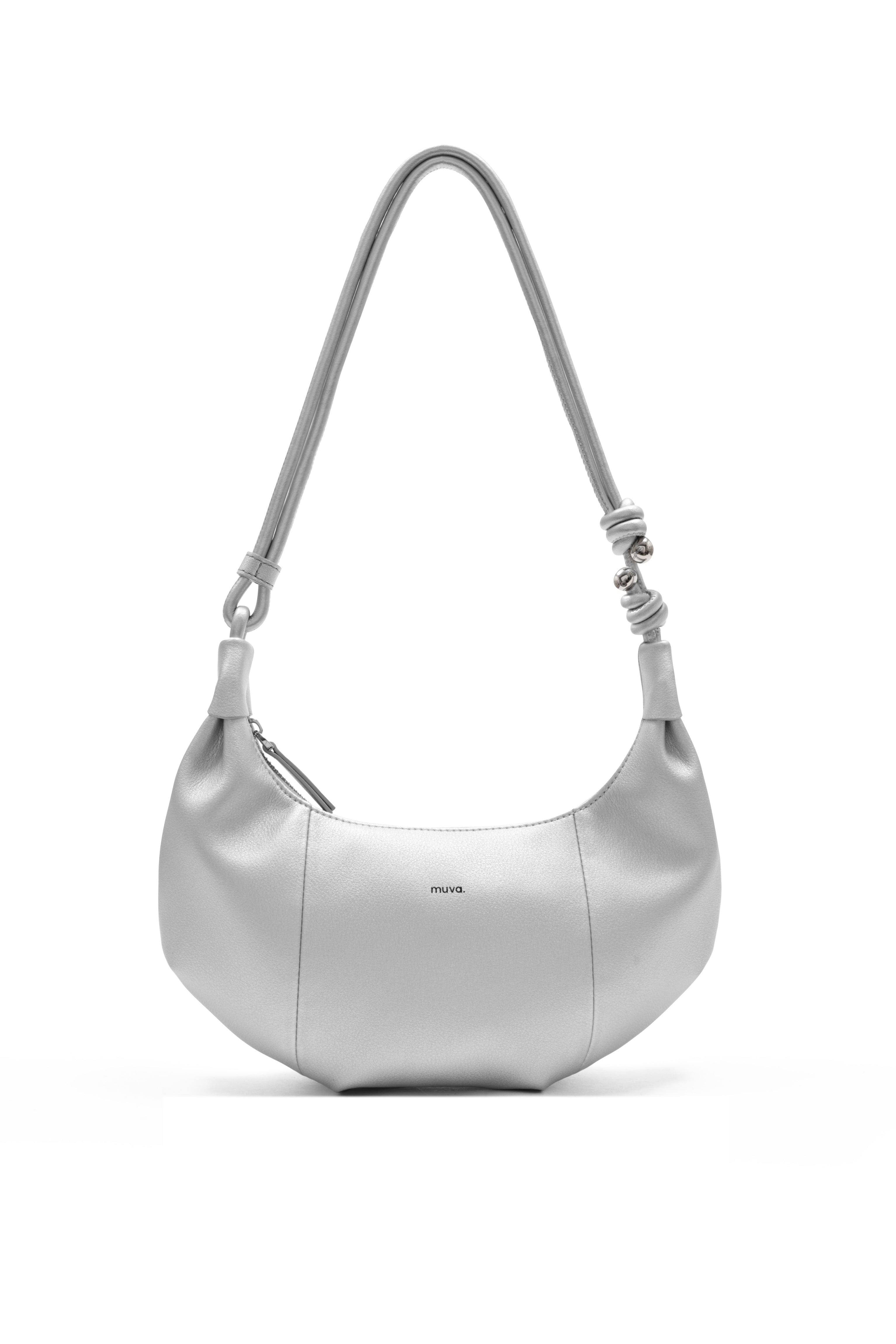 Lille Silver Leather Underarm Bag