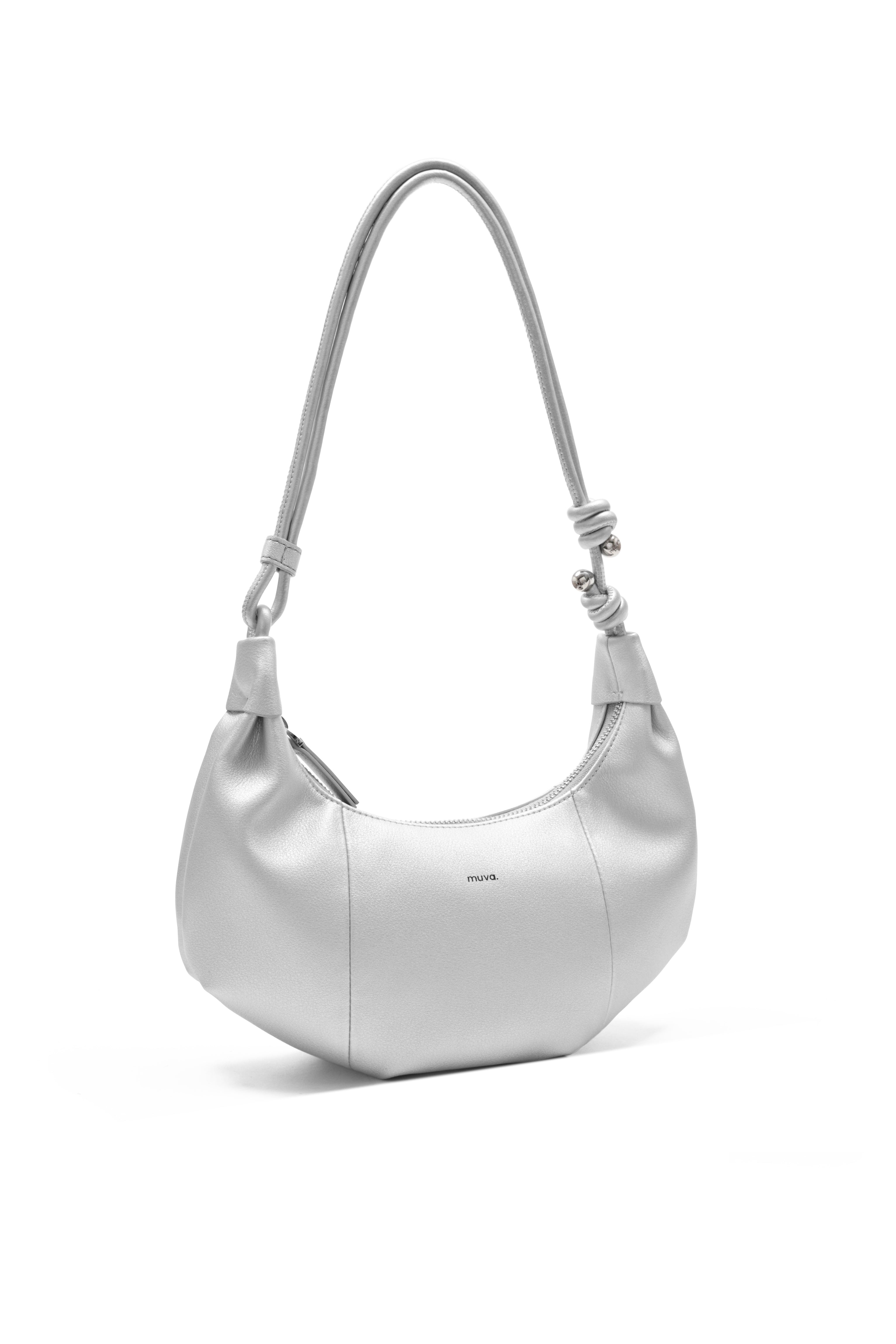 Lille Silver Leather Underarm Bag