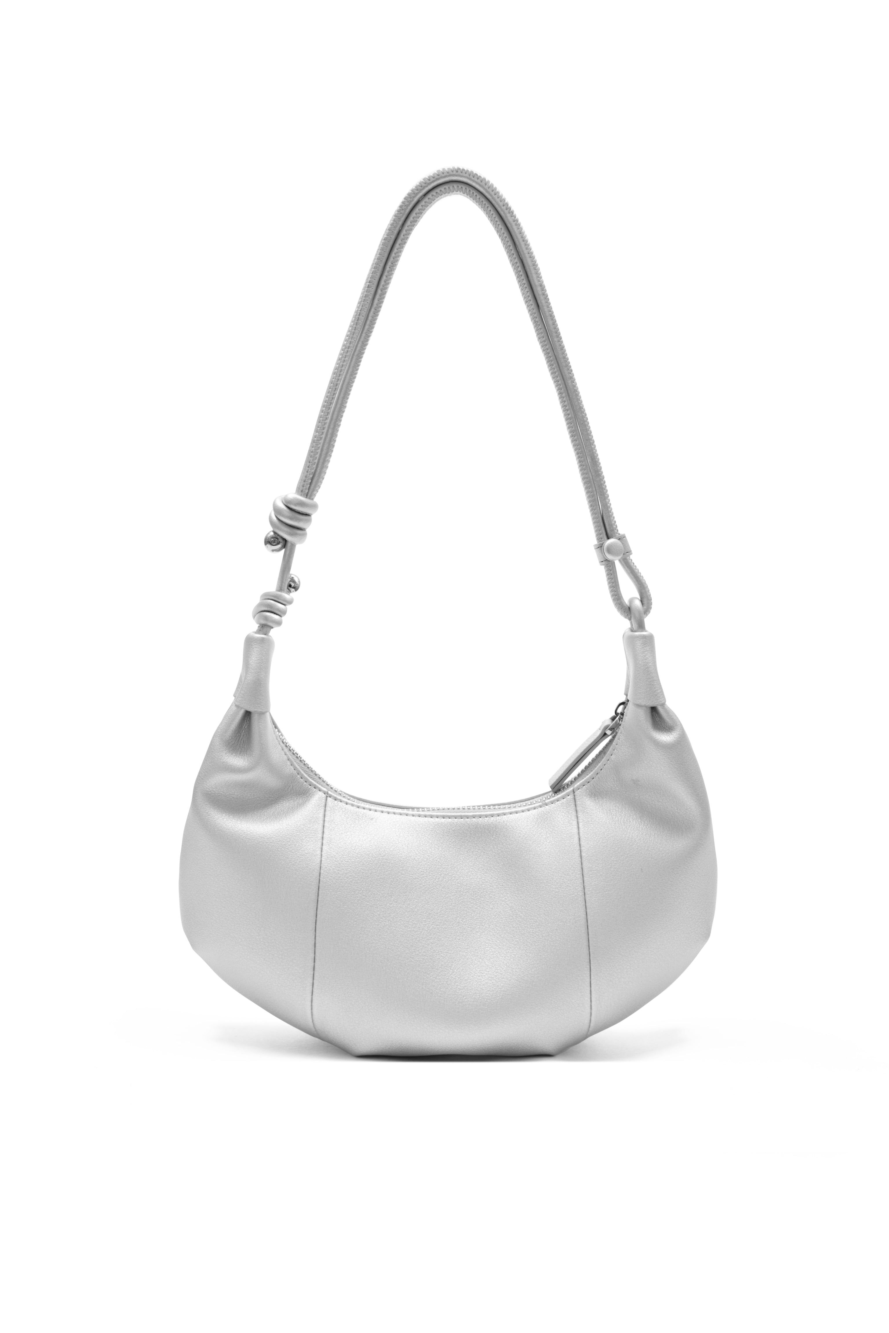 Lille Silver Leather Underarm Bag