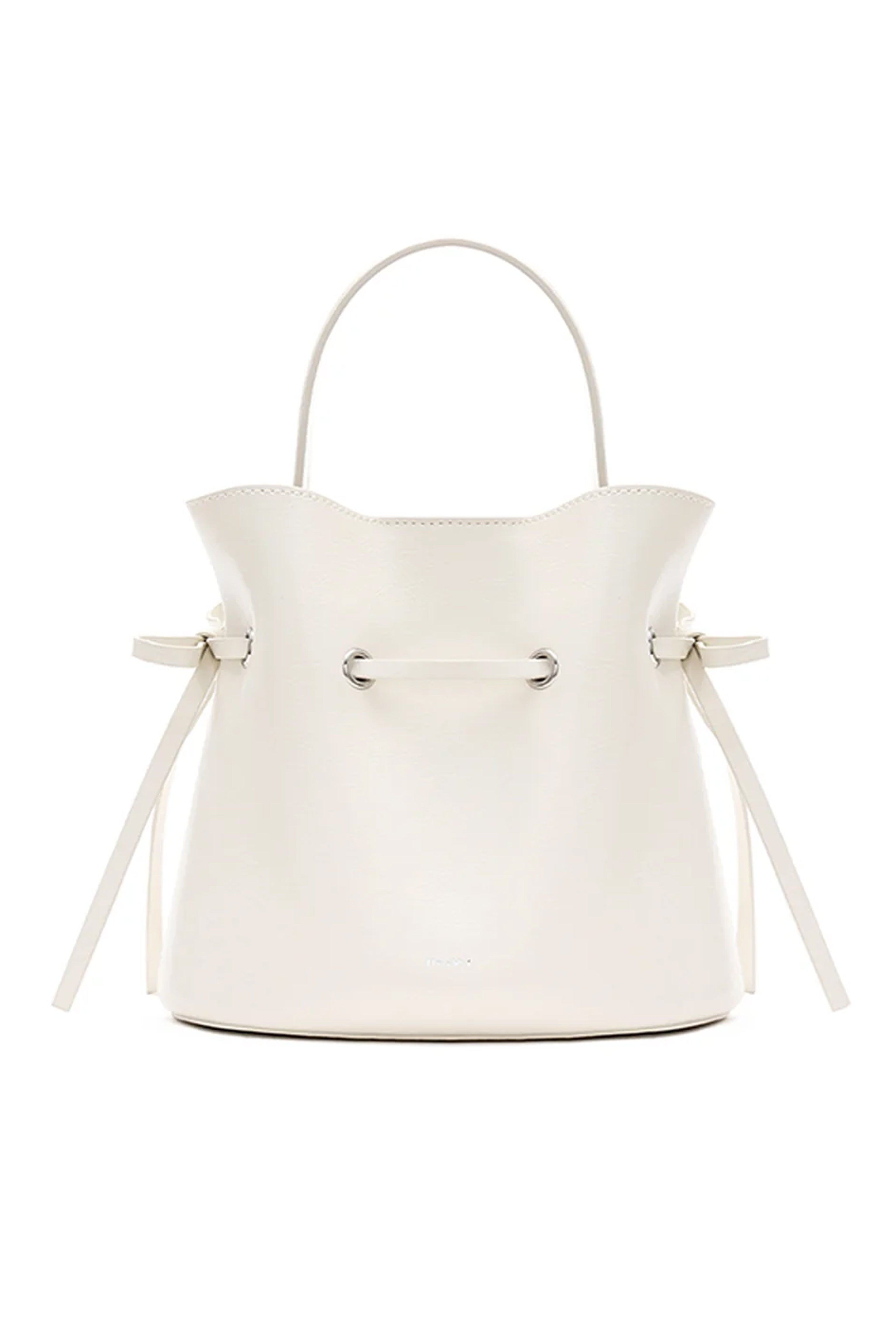 Lyon White Leather Bucket Bag
