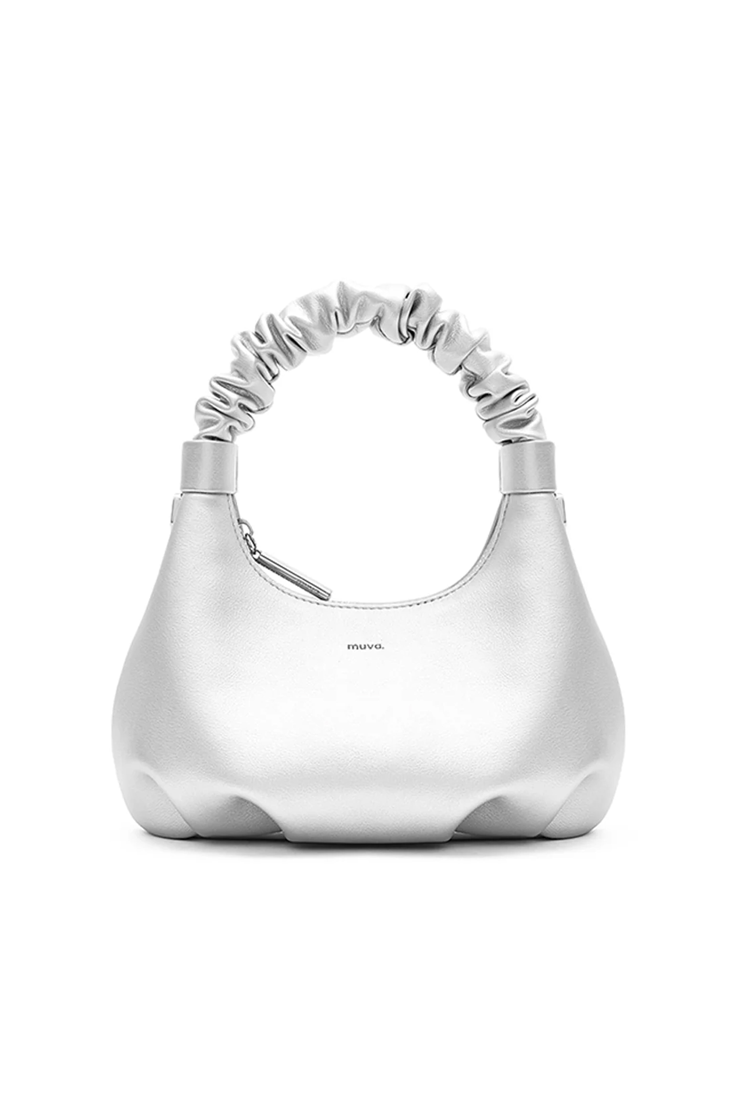 Verona Silver Ruched Bag
