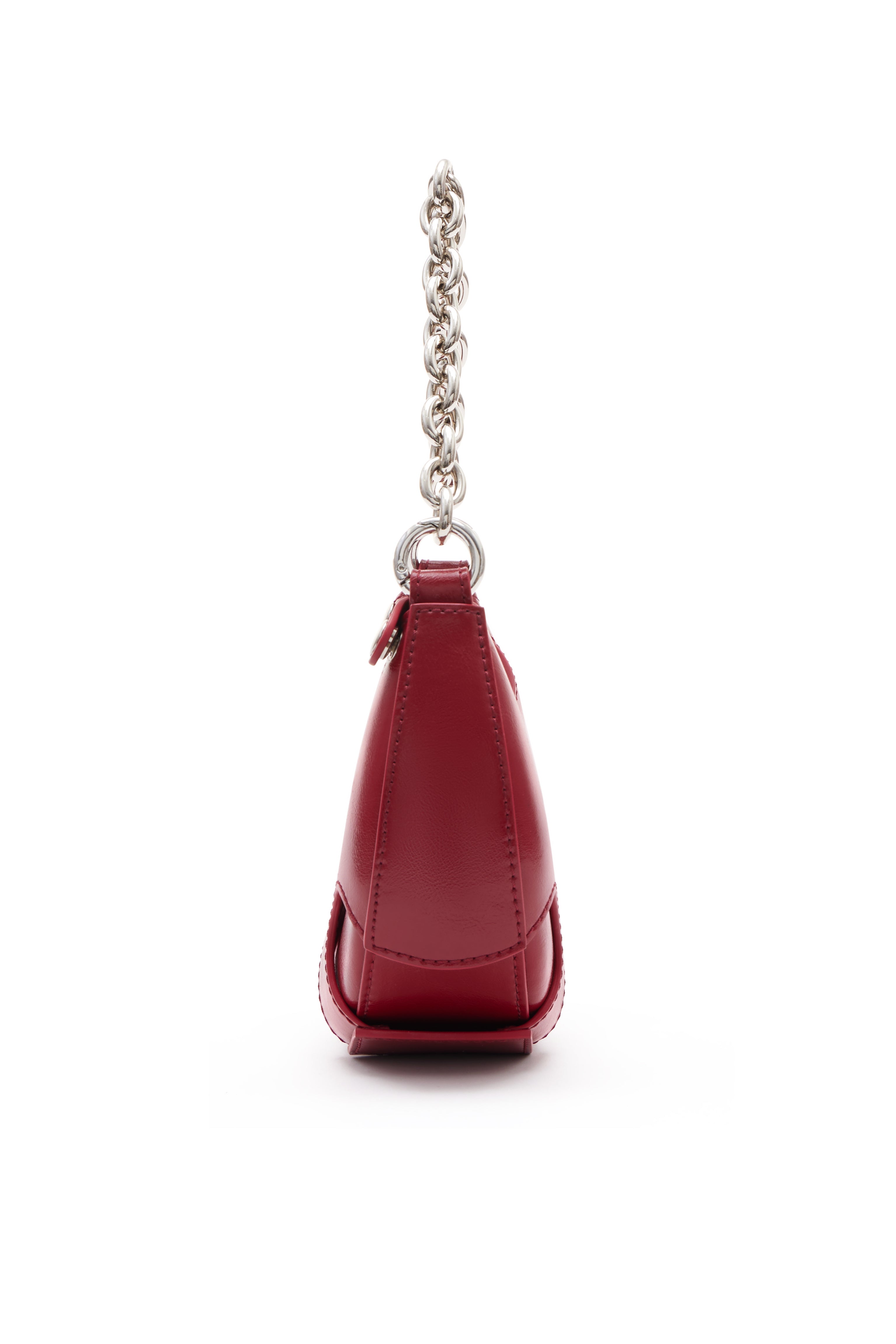 Reno Red Leather Handheld Crescent Mini Bag