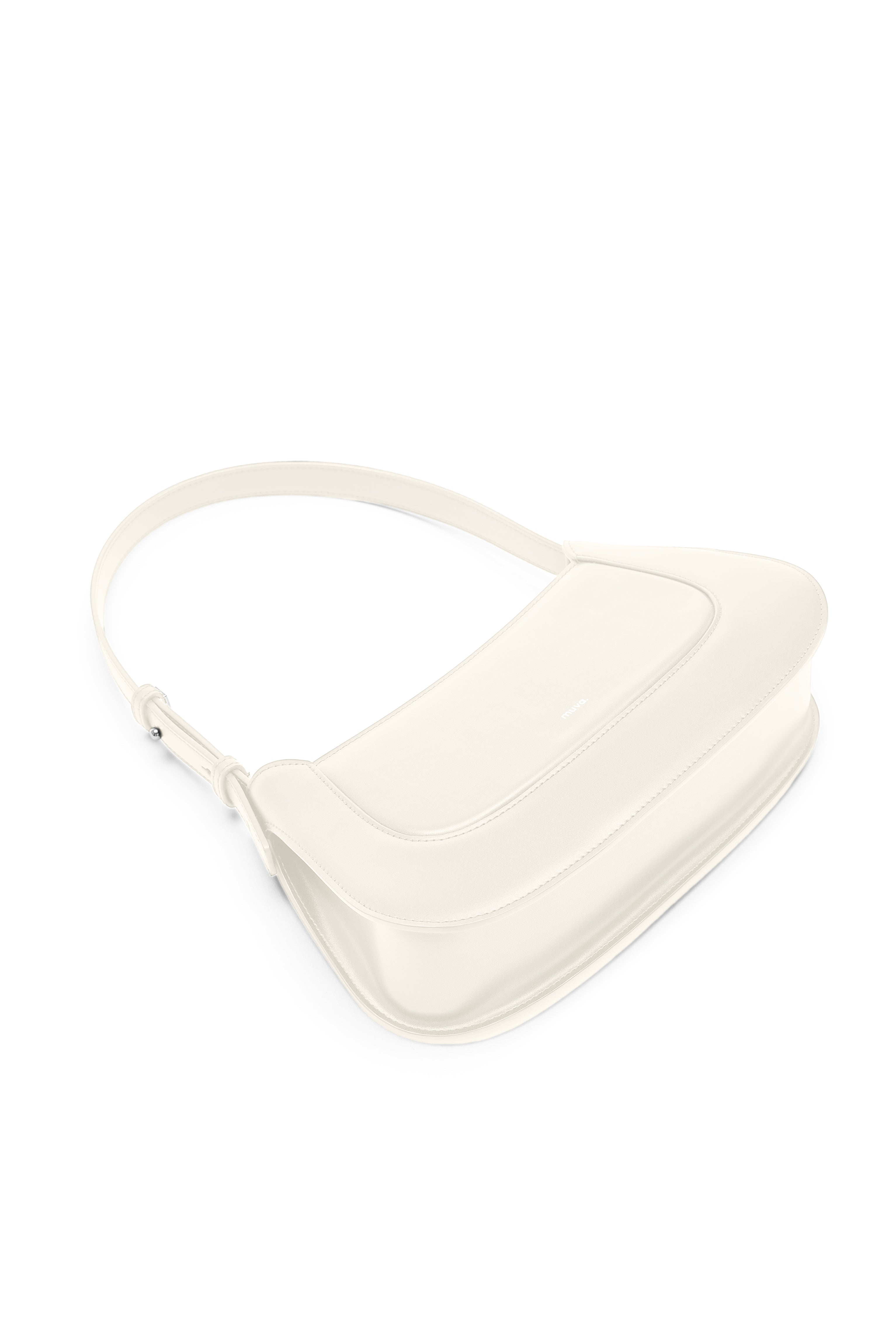 Dakota White Shoulder Baguette Bag