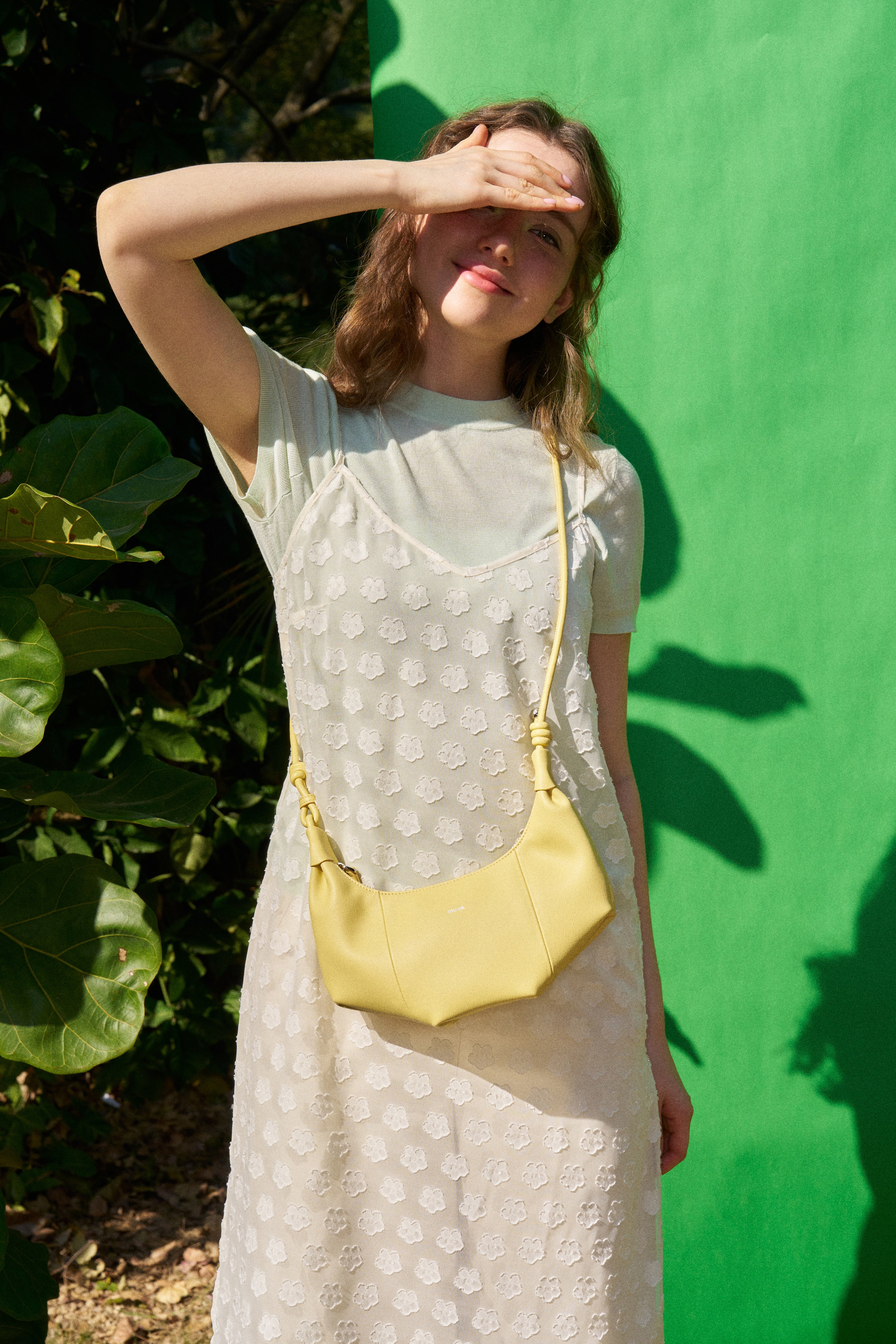 Lille Yellow Leather Underarm Bag