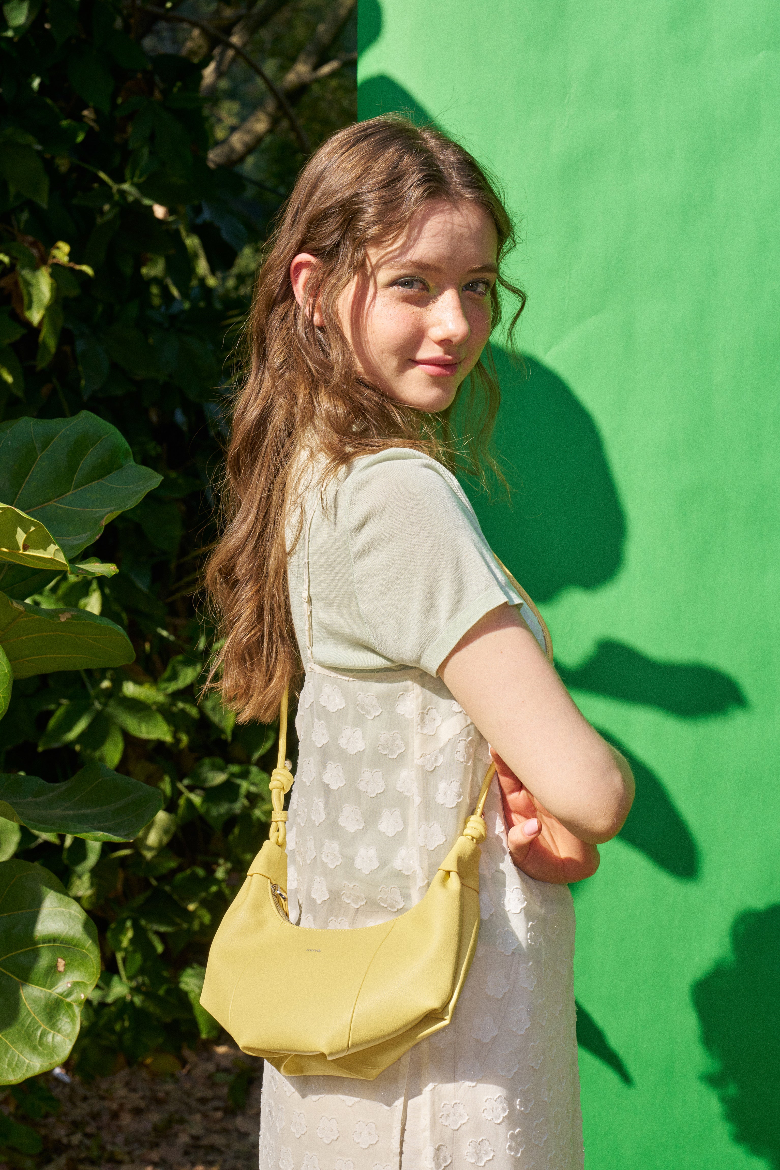 Lille Yellow Leather Underarm Bag