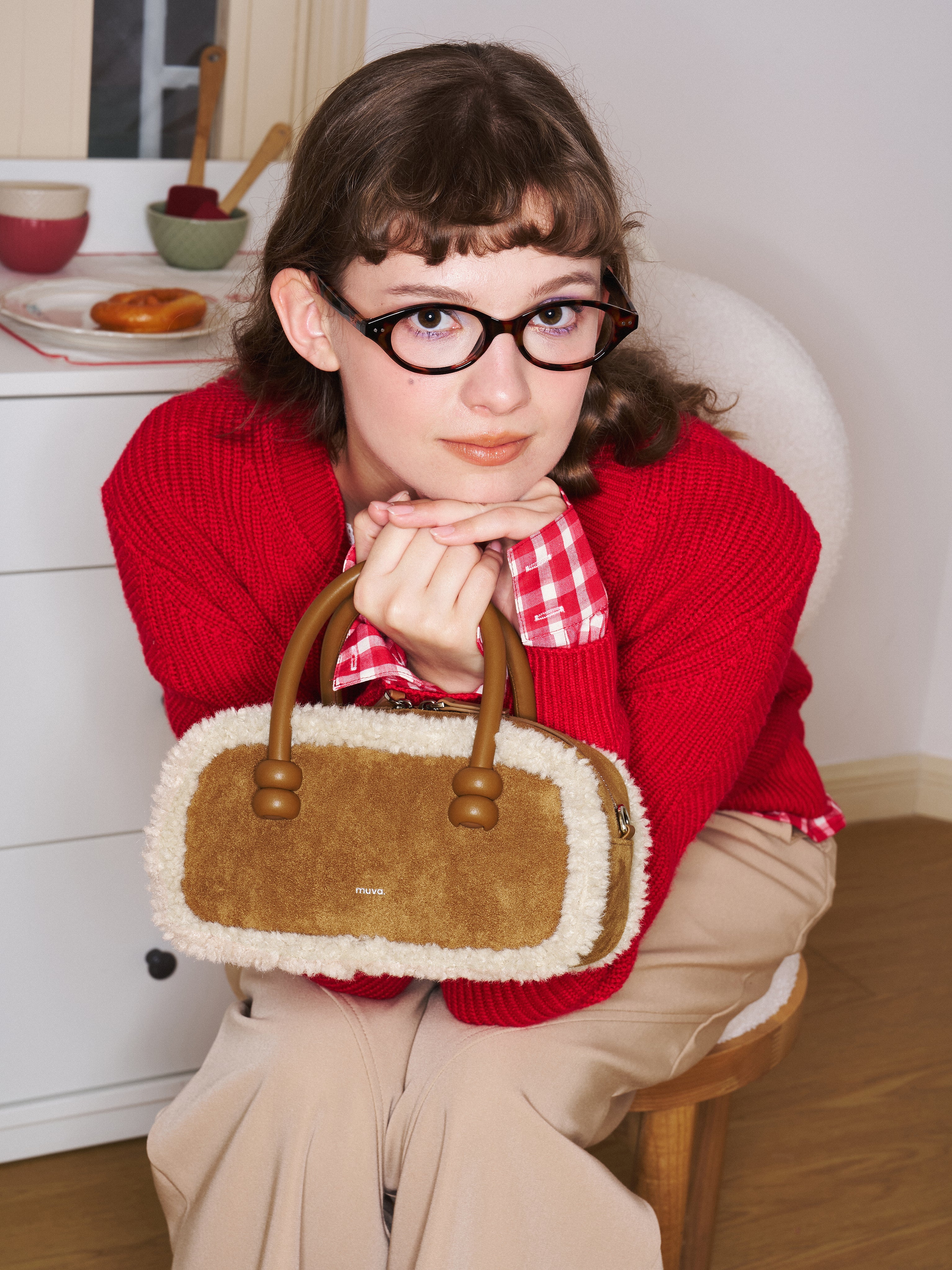 Oslo Latte Brown Wool Bag