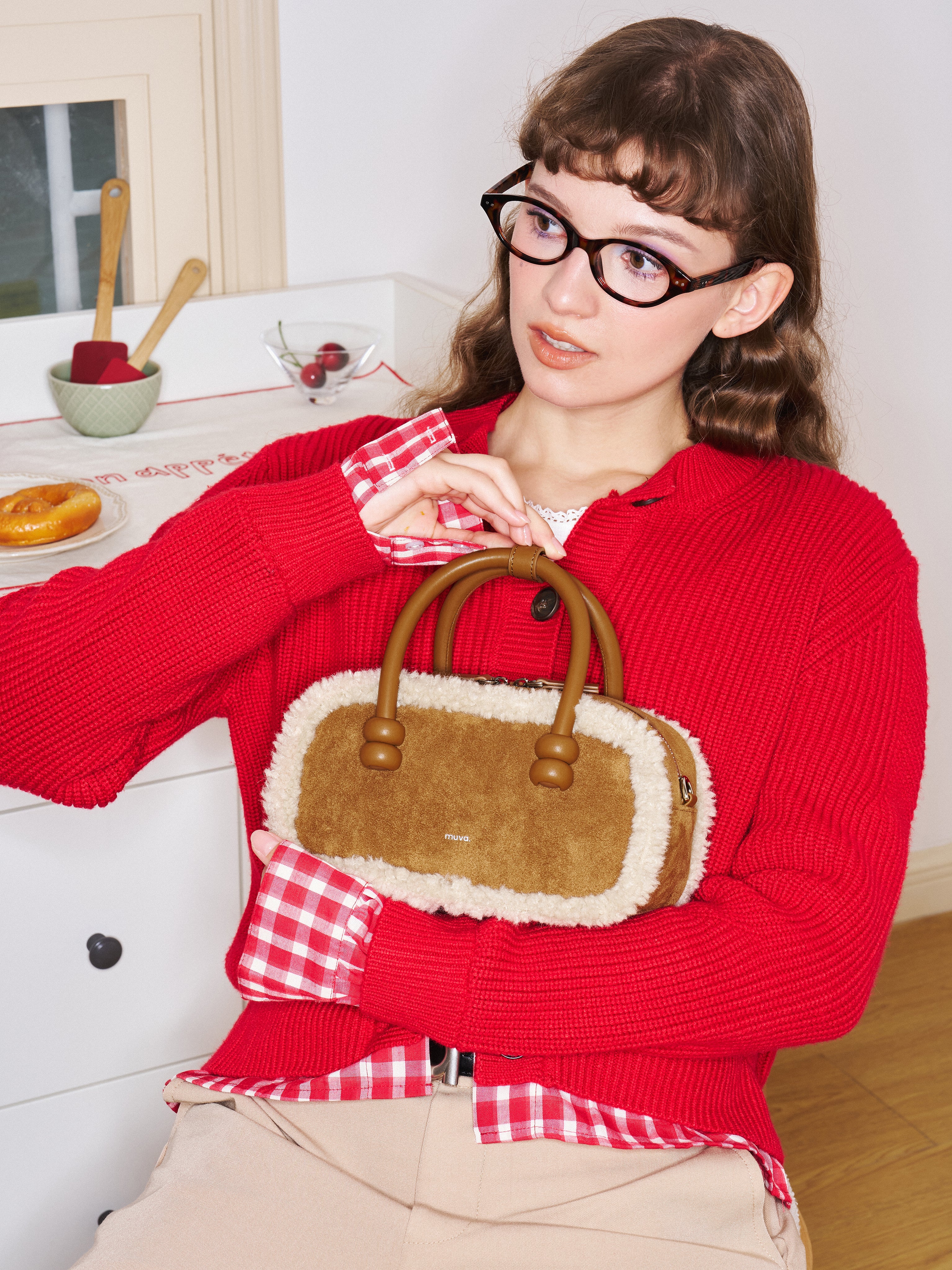 Oslo Latte Brown Wool Bag