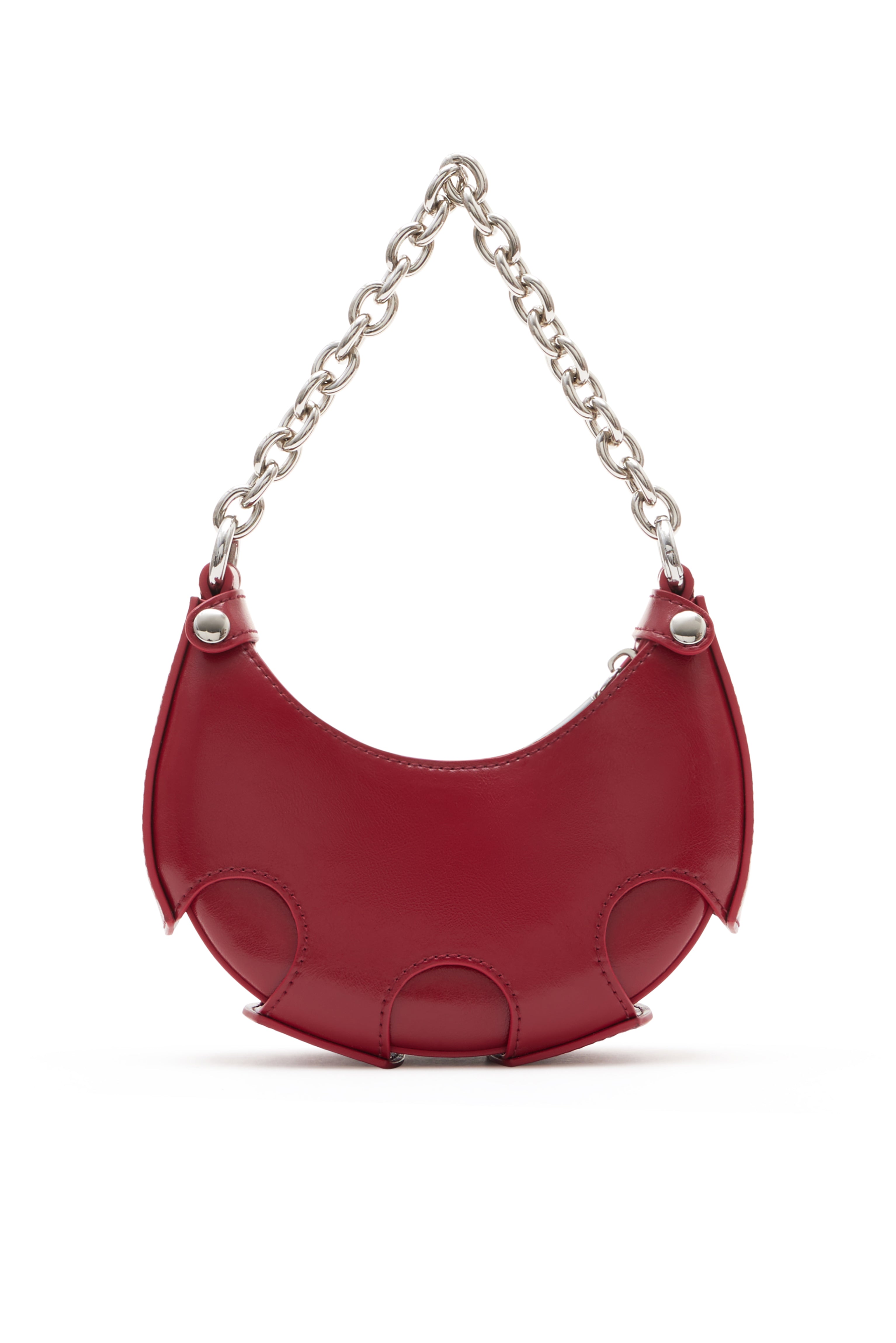 Reno Red Leather Handheld Crescent Mini Bag