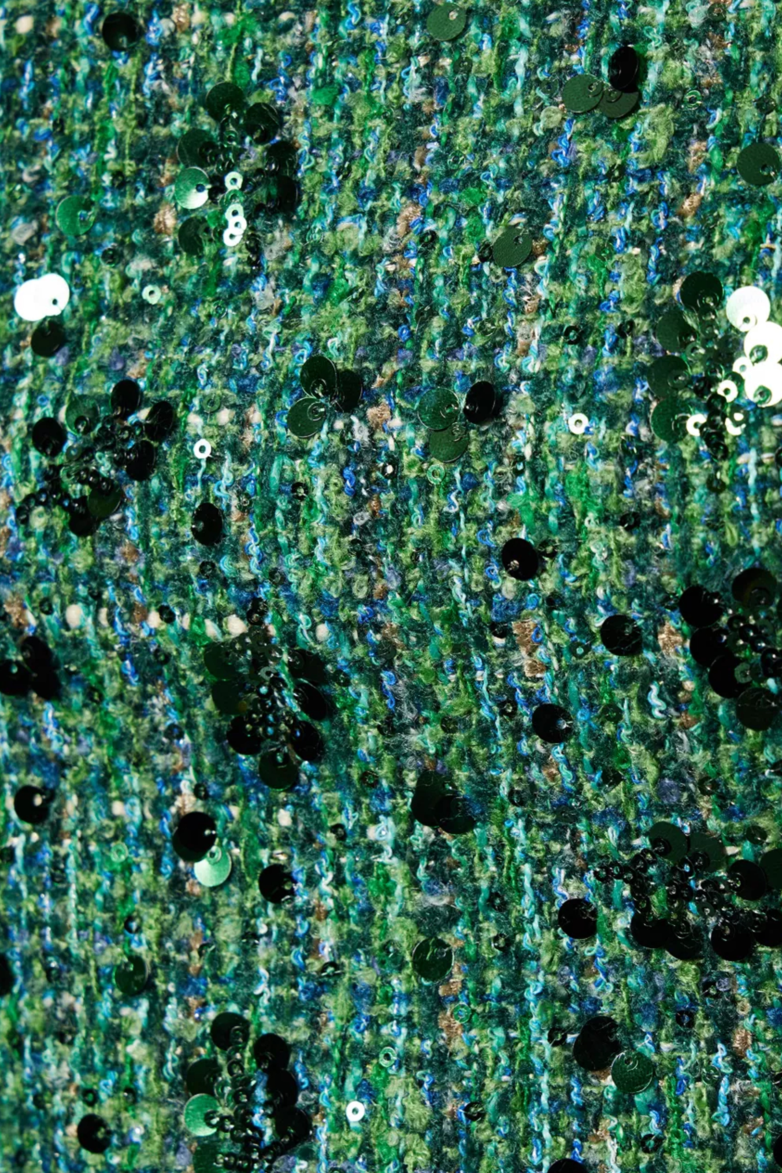 Tina Teal Sequin Boucle Mini Skirt