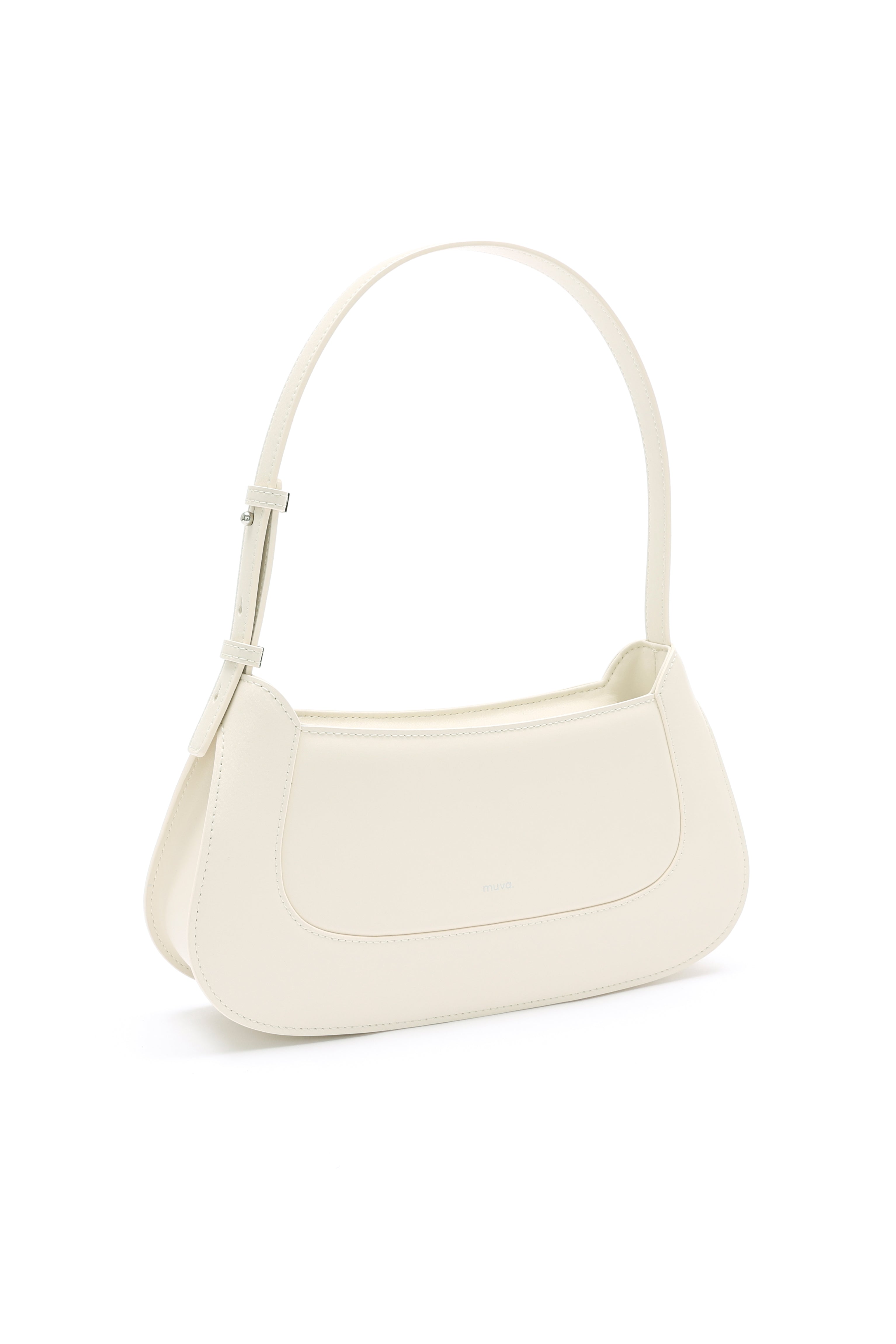 Dakota White Shoulder Baguette Bag