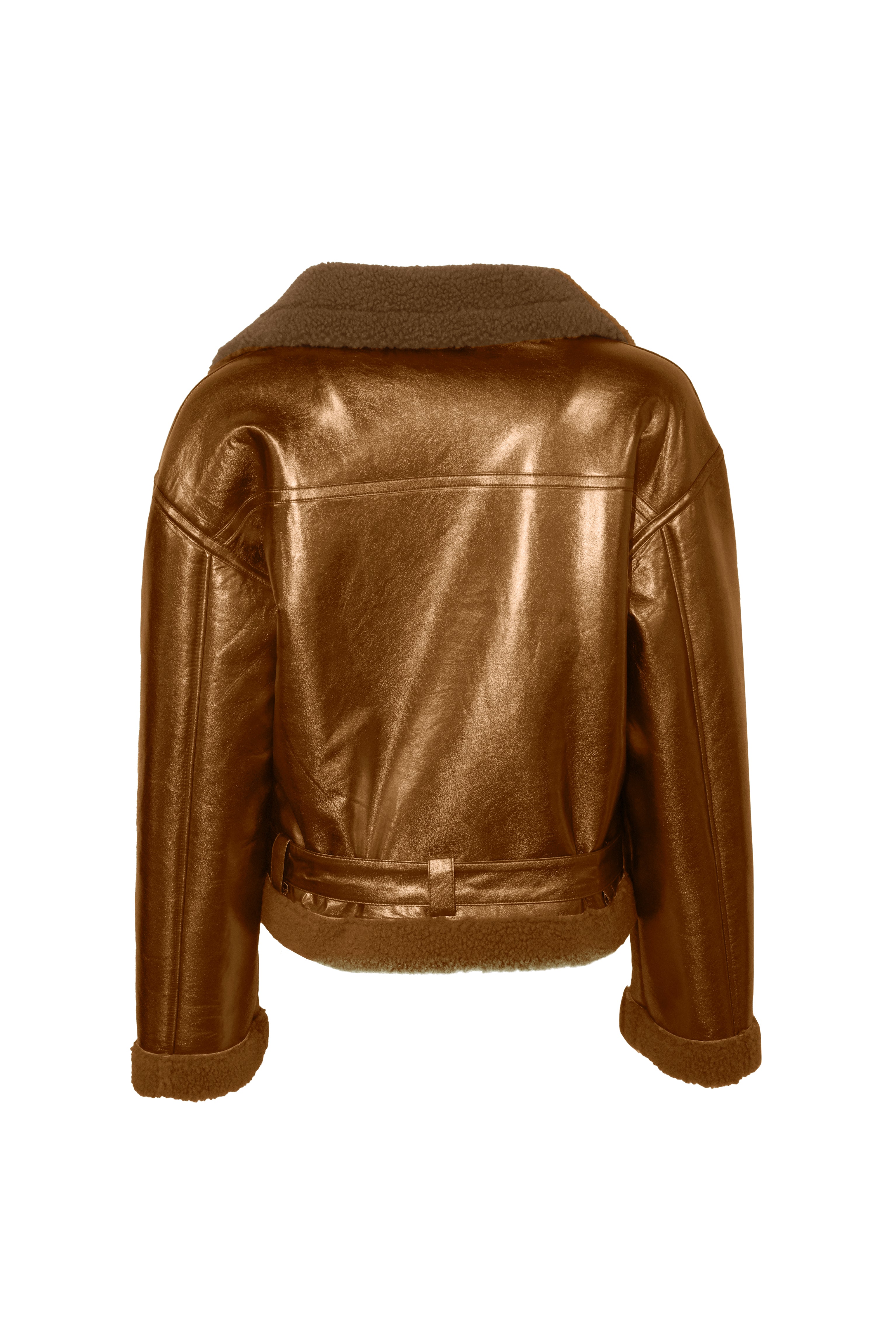 Otto Metallic Coffee Brown Biker Jacket