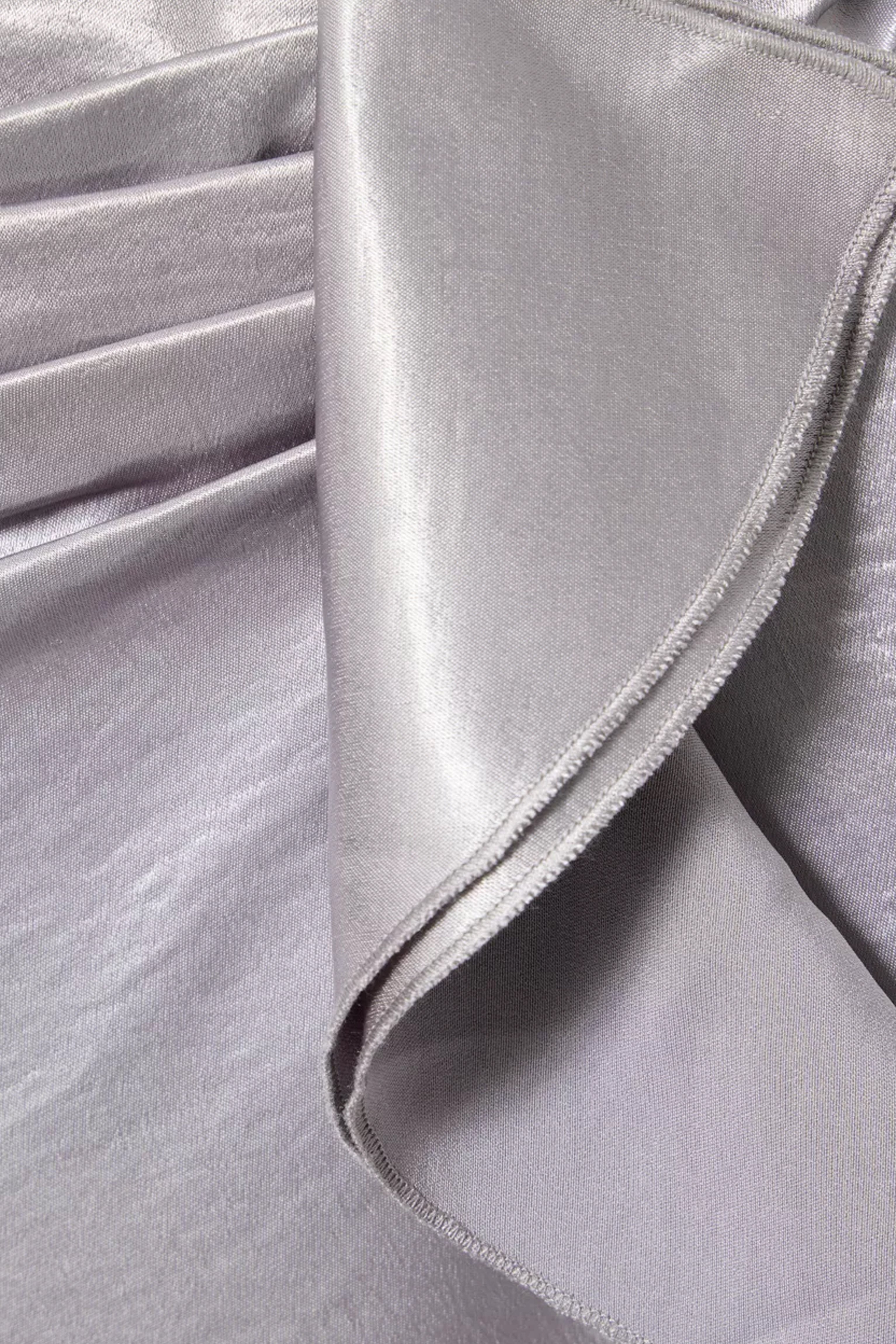 Susie Silver Satin Ruffle Maxi Skirt