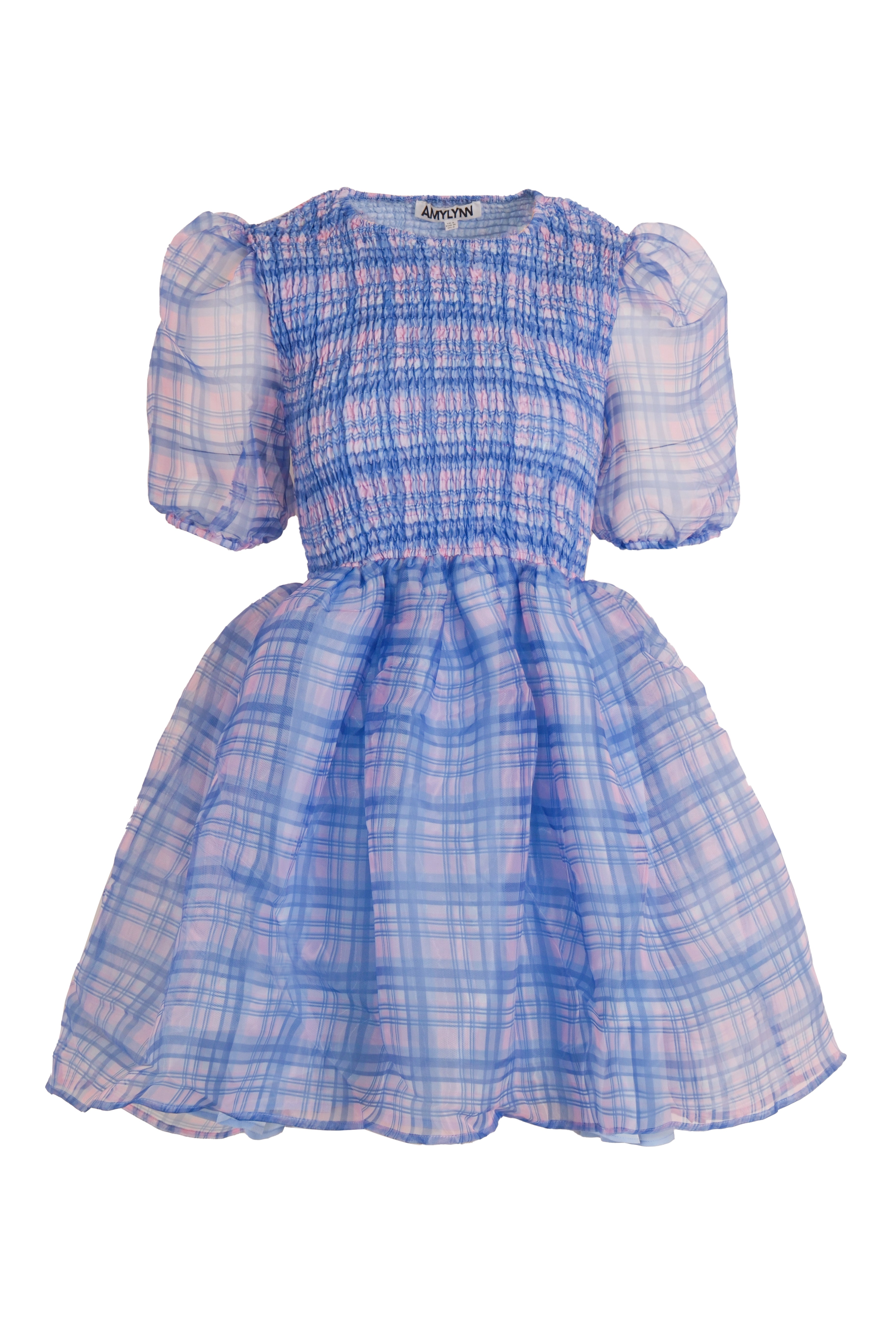 Purple Organza Mini Puffball Dress