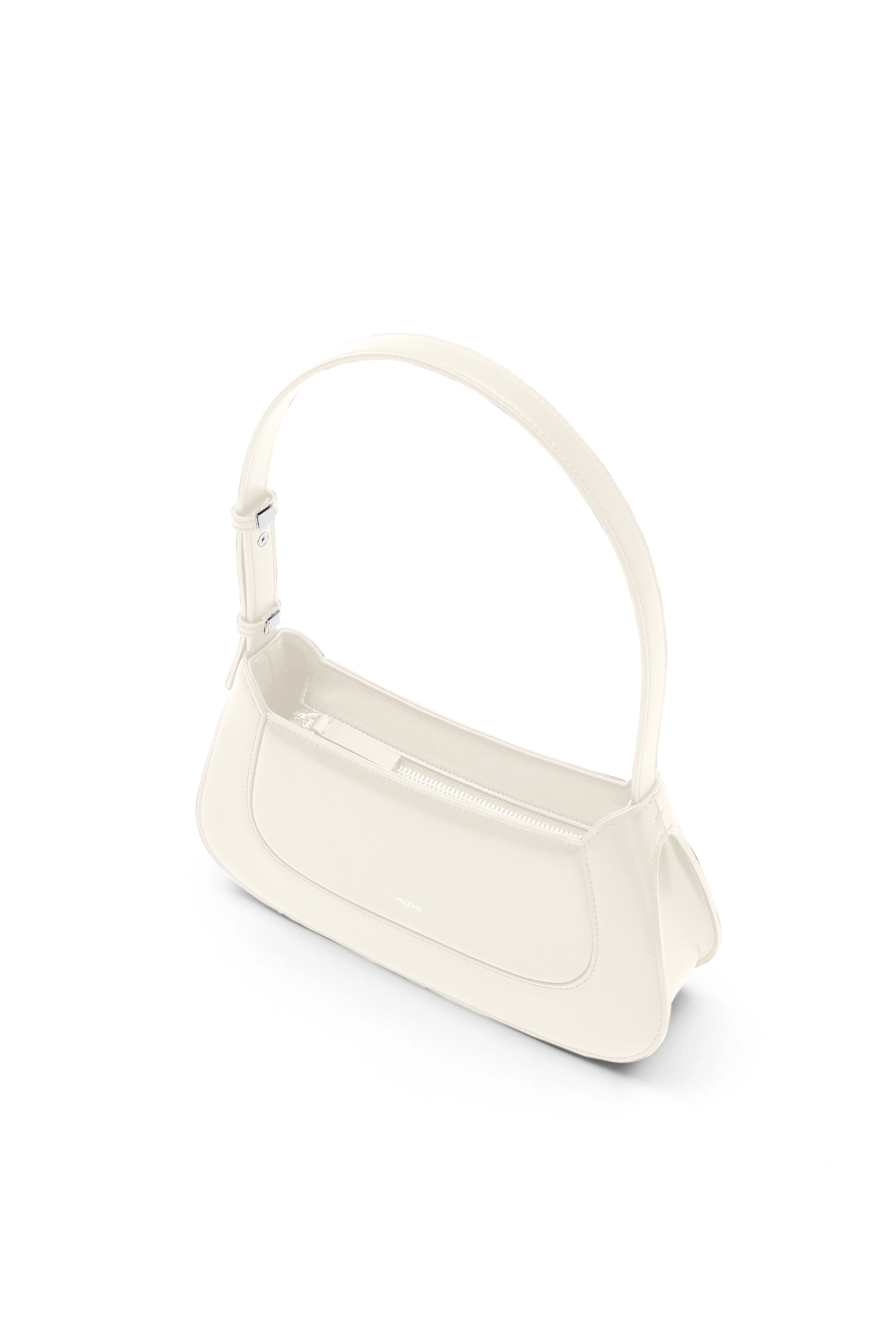 Dakota White Shoulder Baguette Bag