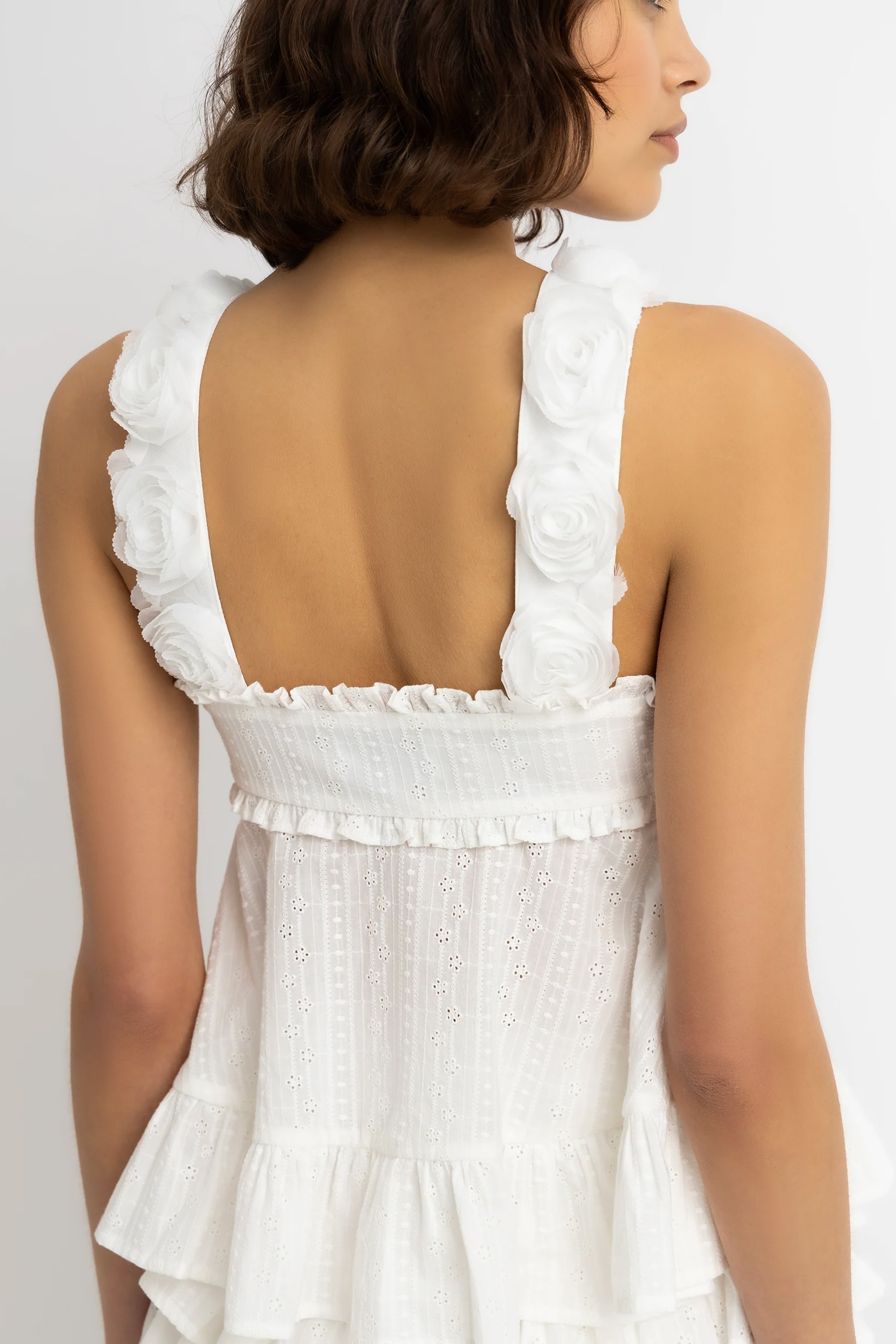Emma Pure Cotton White Broderie Top
