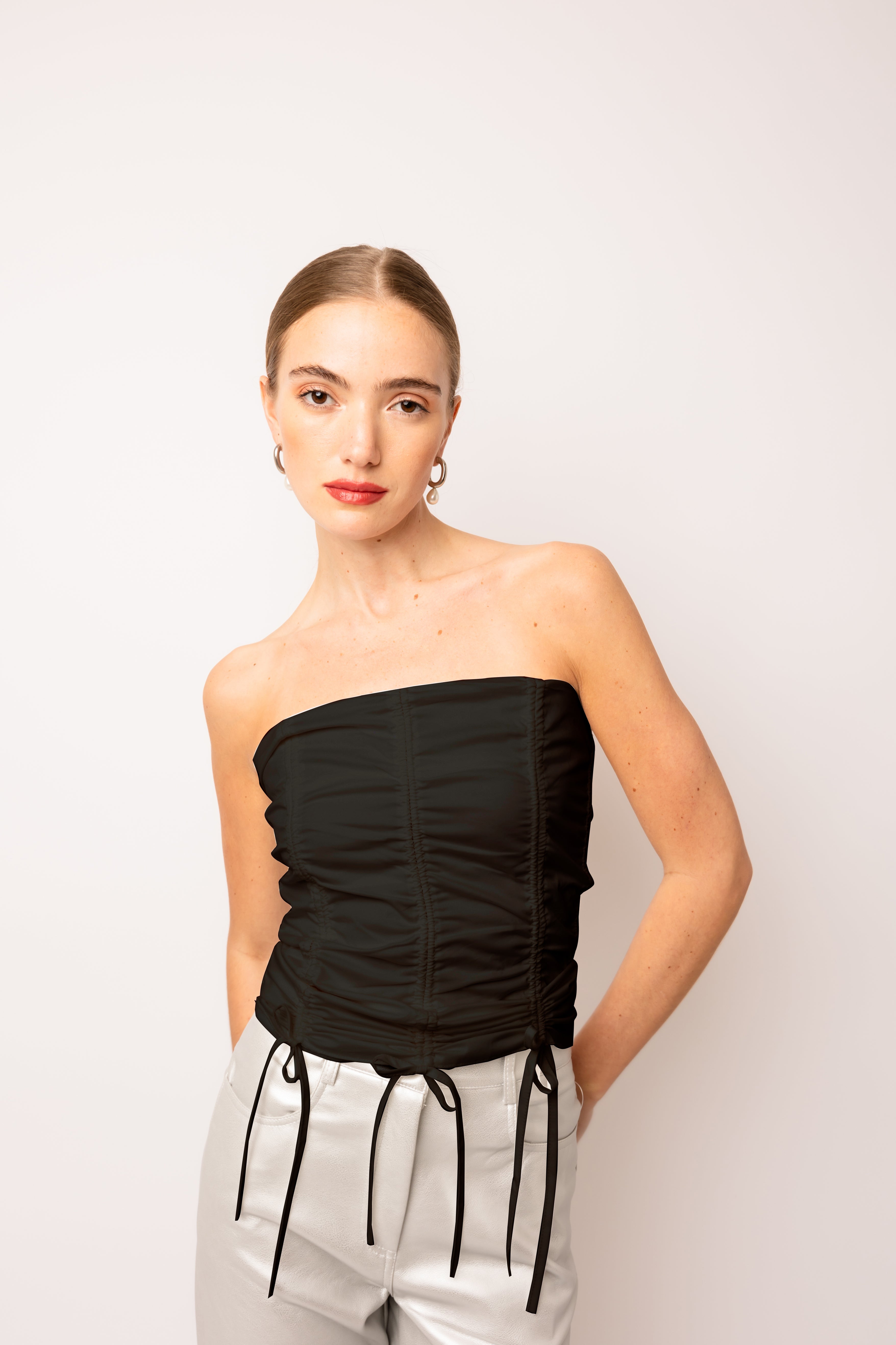 Alexa Pure Cotton Black Utility Top