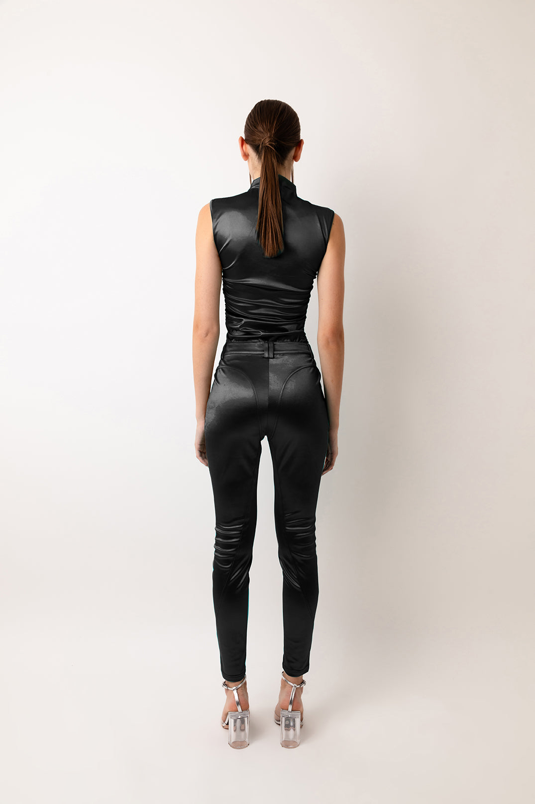 Elvis Black Stretch  Disco Slim-fit Trousers | AMYLYNN