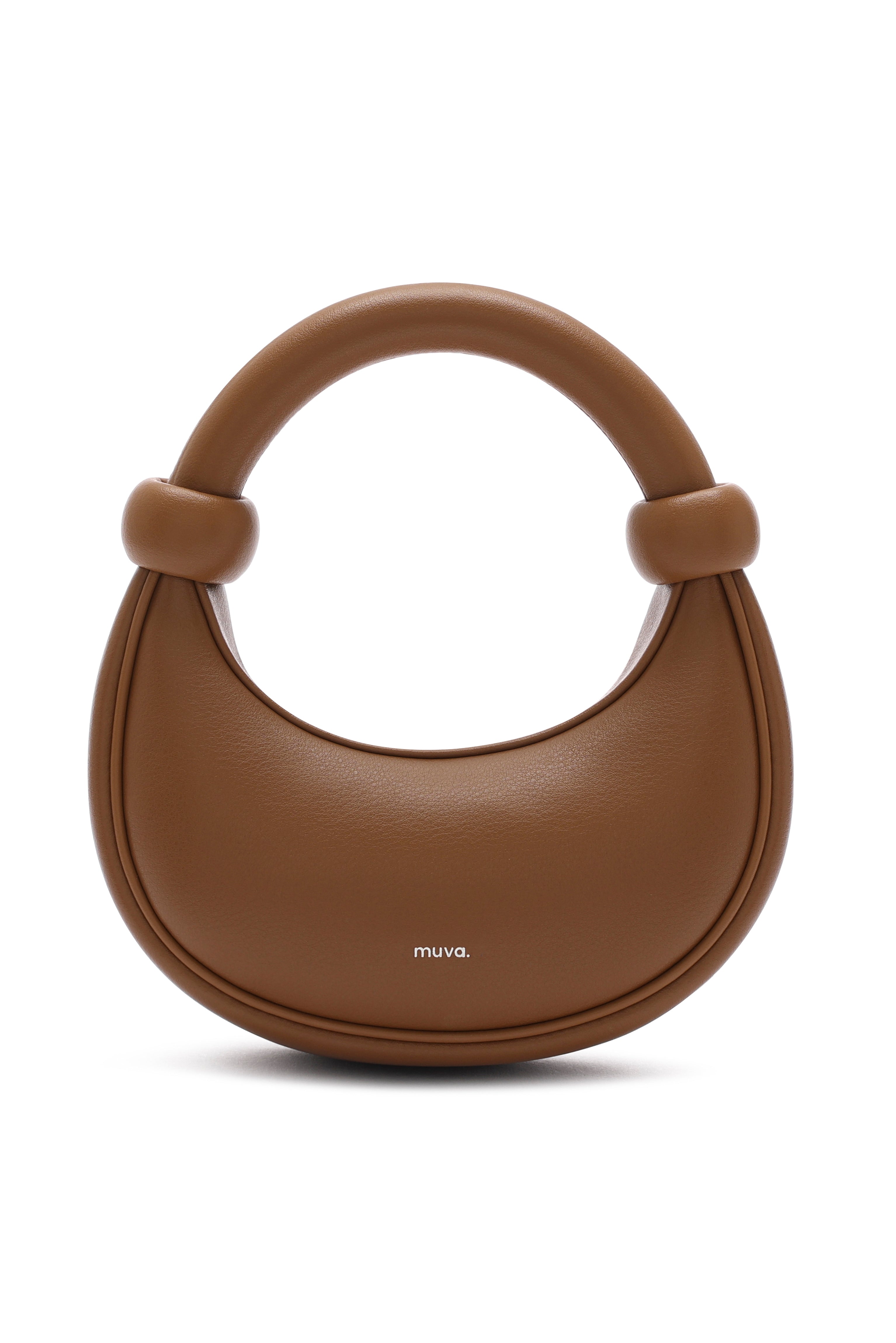 Kyoto Brown Leather Crossbody Crescent Bag