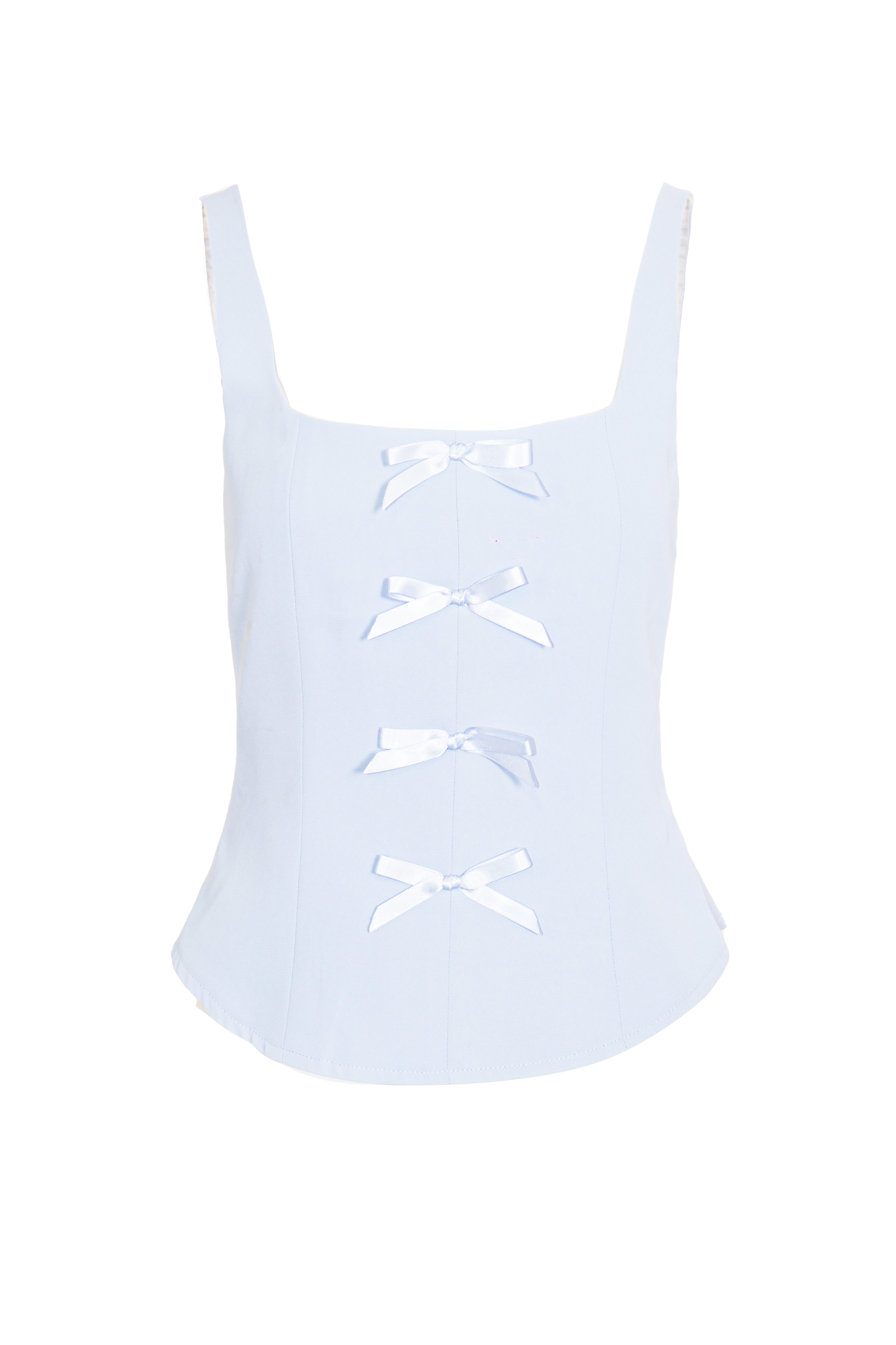 Kady Blue Ribbon Detail Corset Top