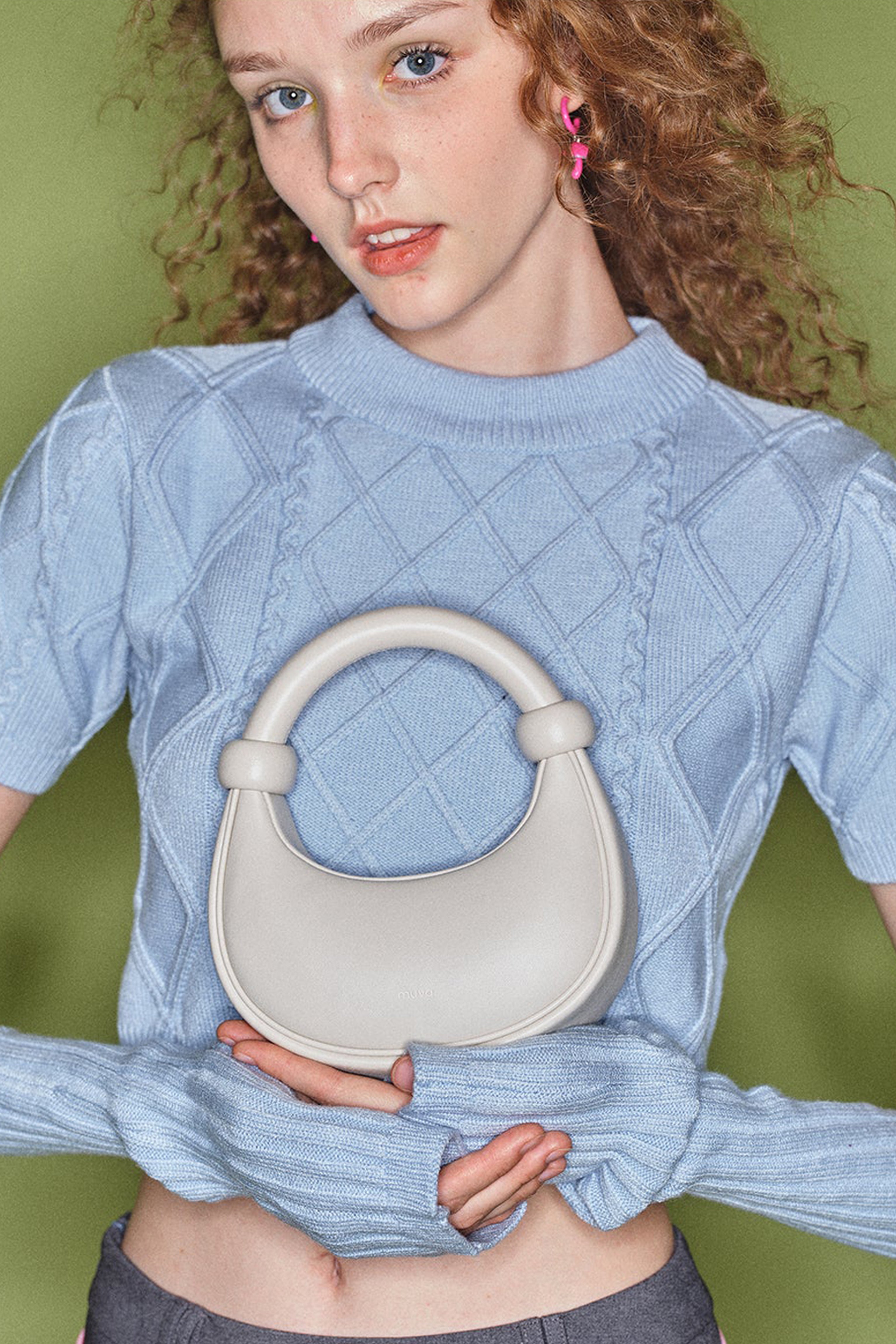 Kyoto White Leather Crossbody Crescent Bag