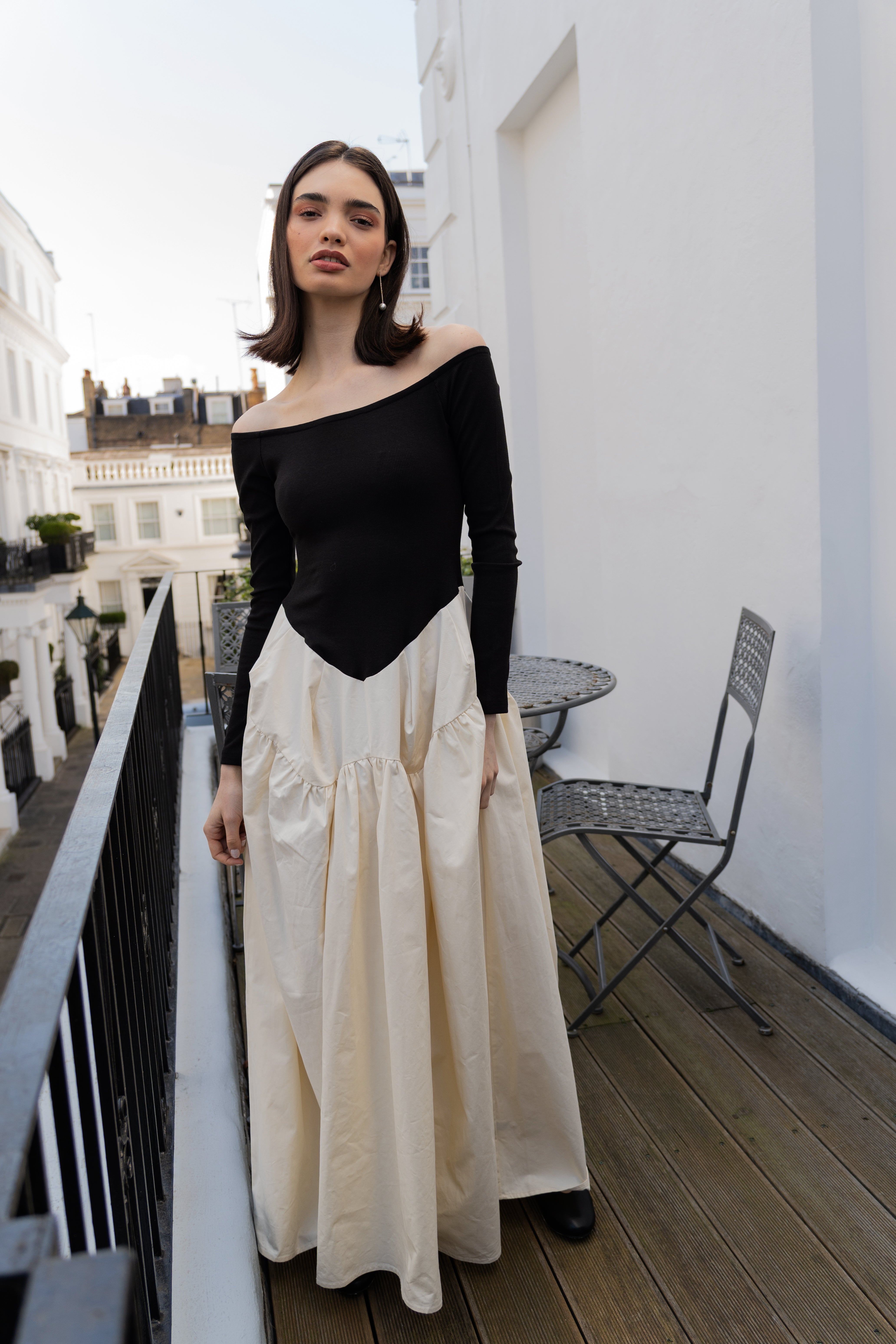 Nancy Rich Cotton Off-Shoulder Maxi Dress
