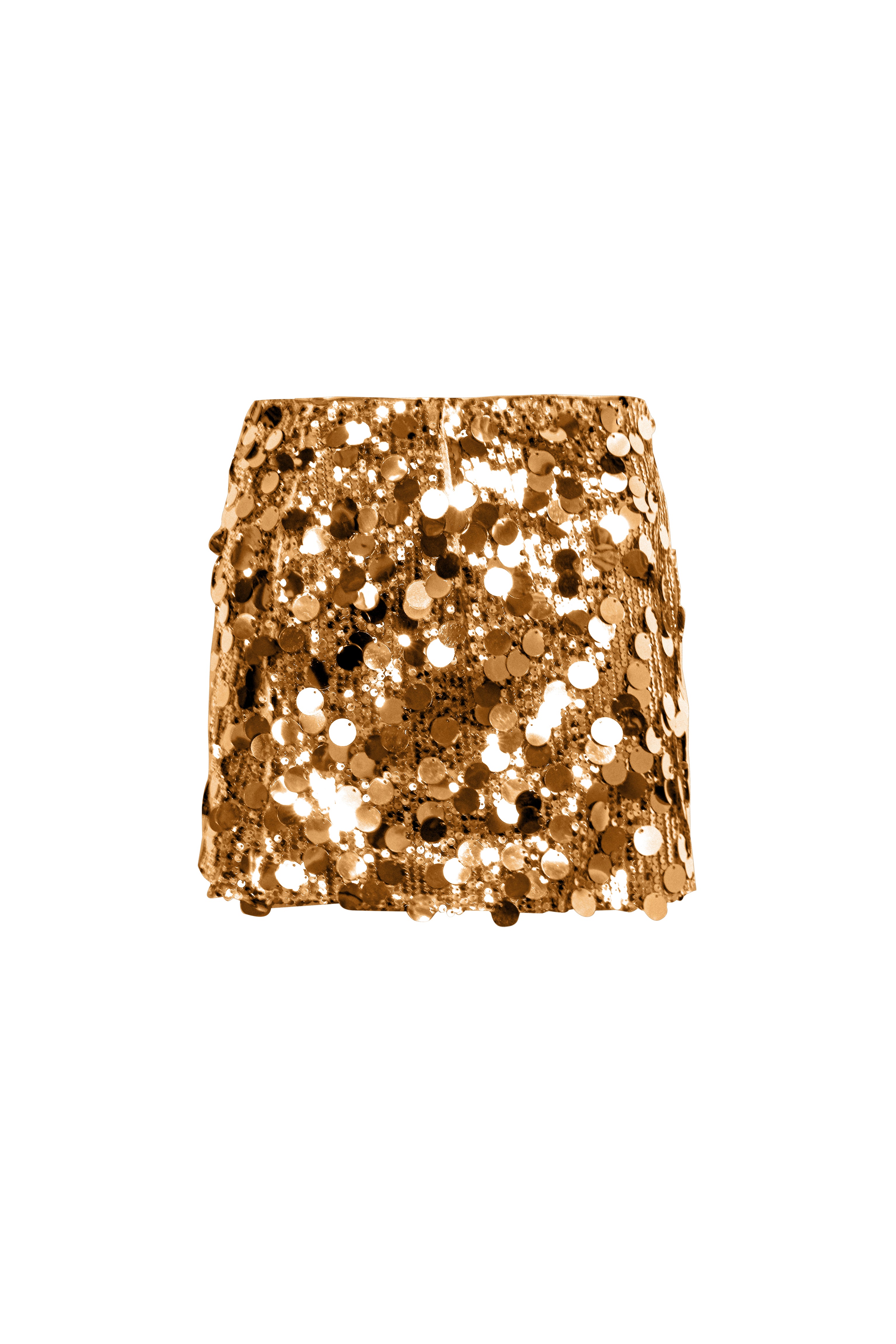 Oceane Bronze Disc Sequin Mini Skirt