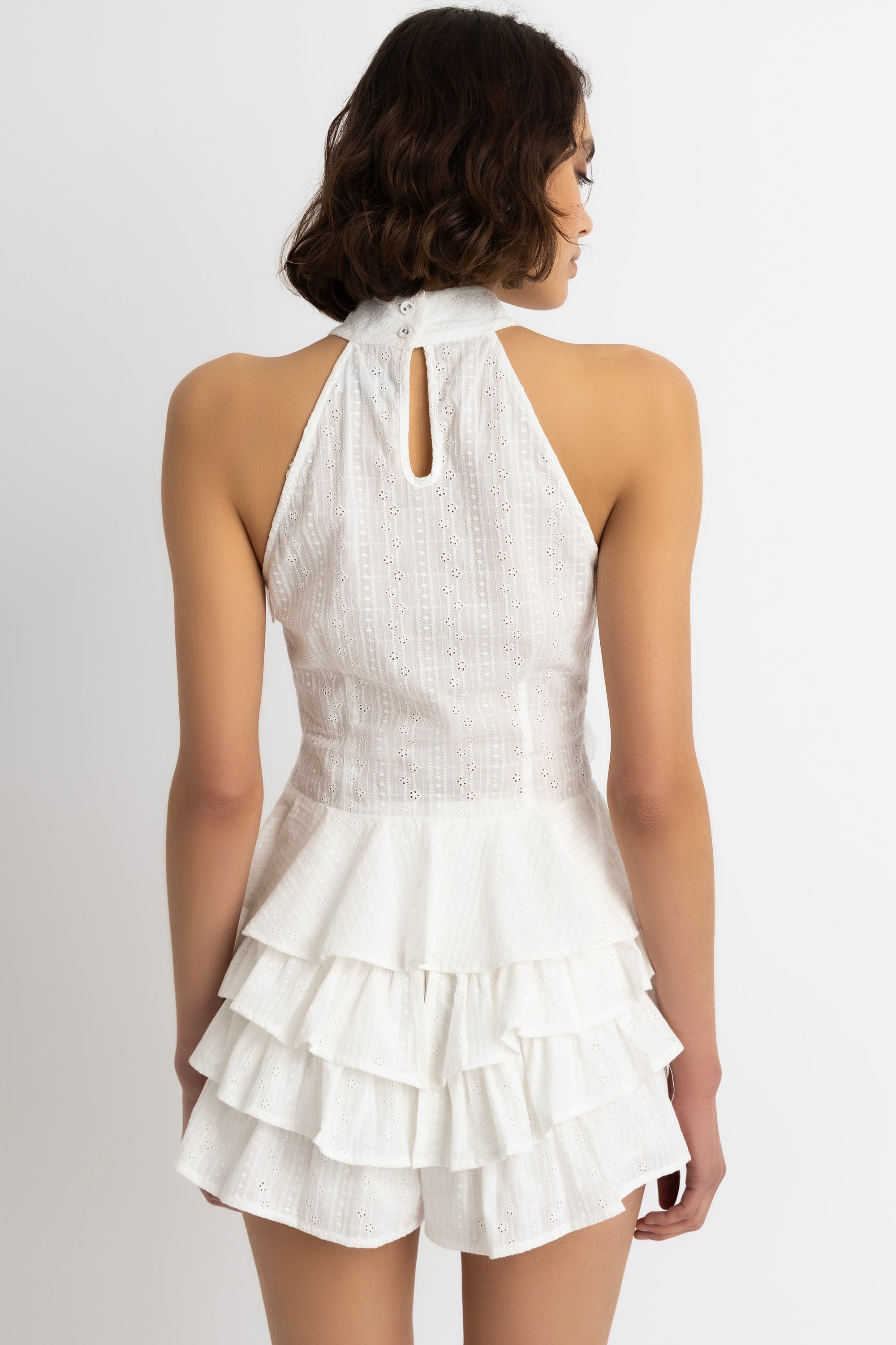 Nicola Pure Cotton White Broderie Top