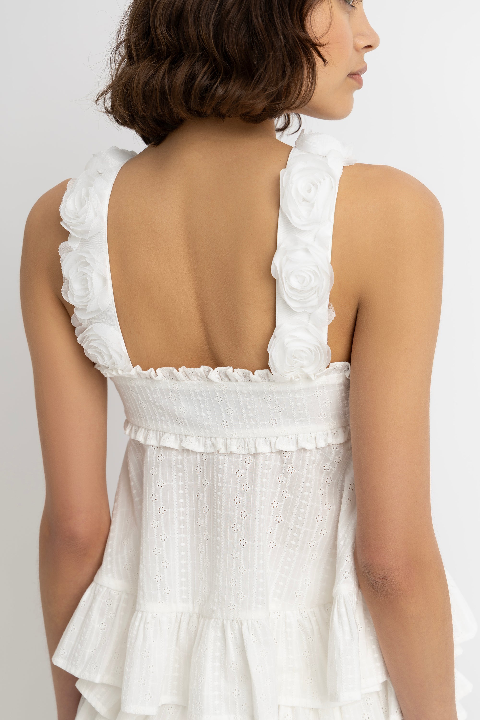 Emma White Broderie Top