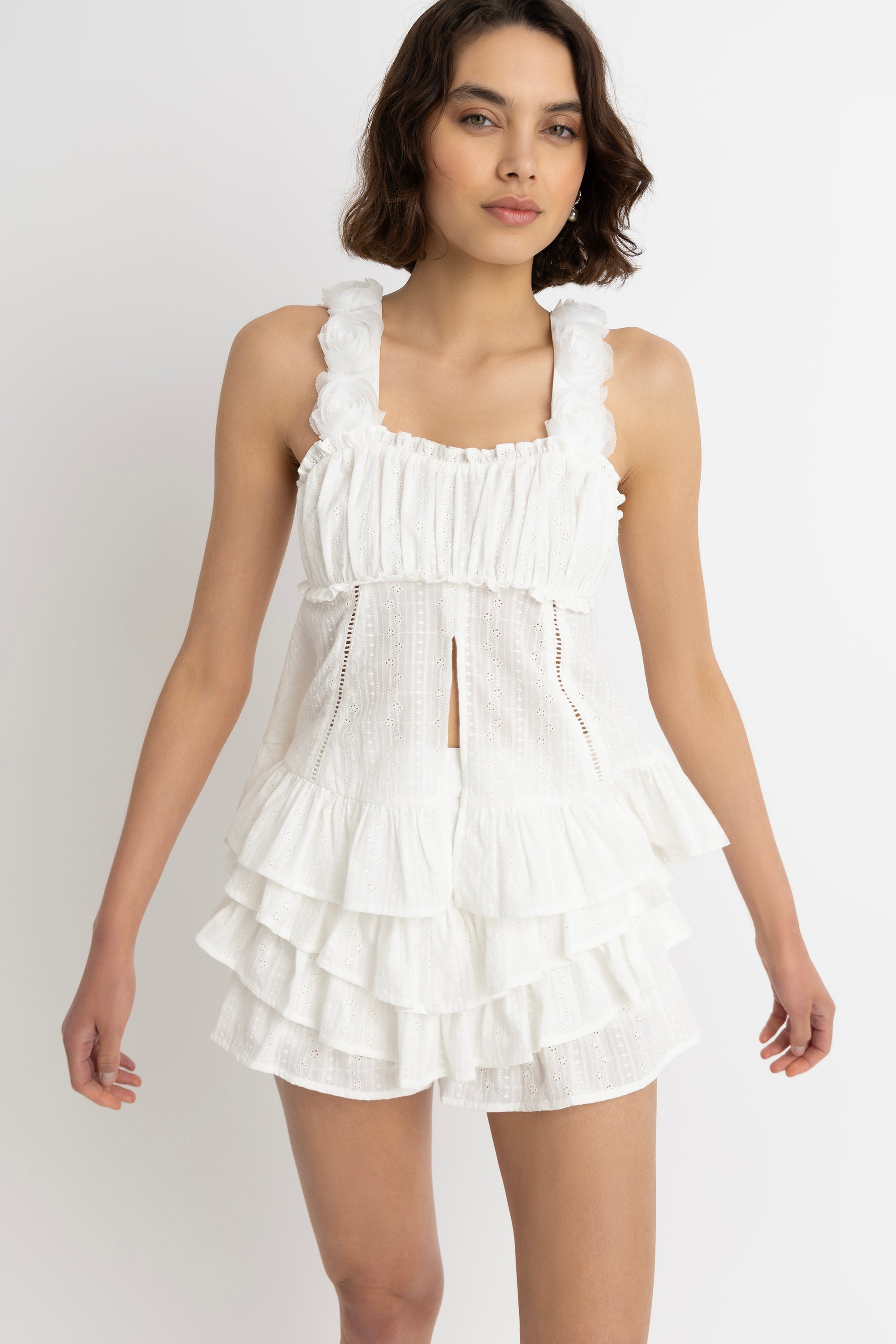Emma White Broderie Top