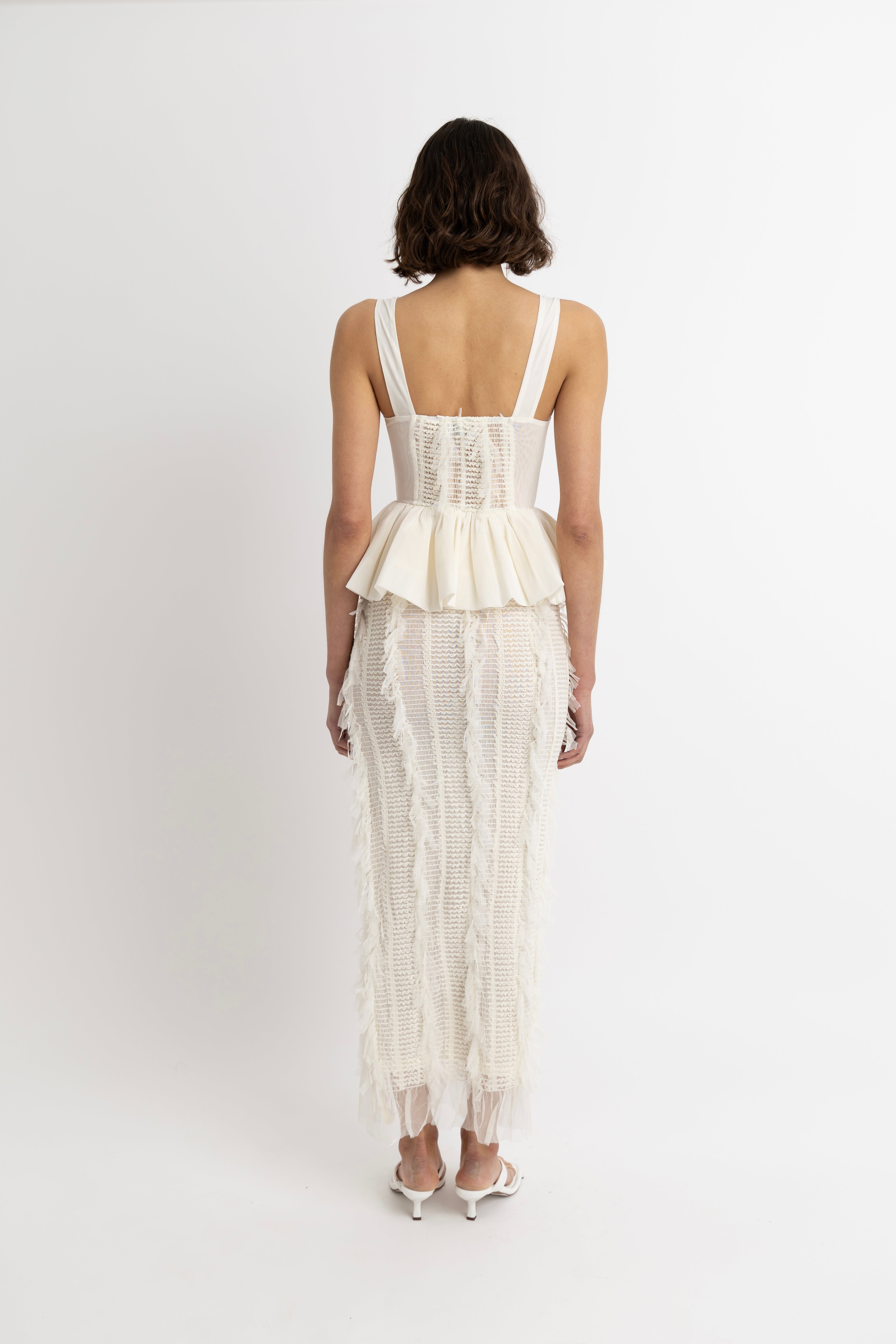 Calla Ivory Maxi Ruffle Skirt