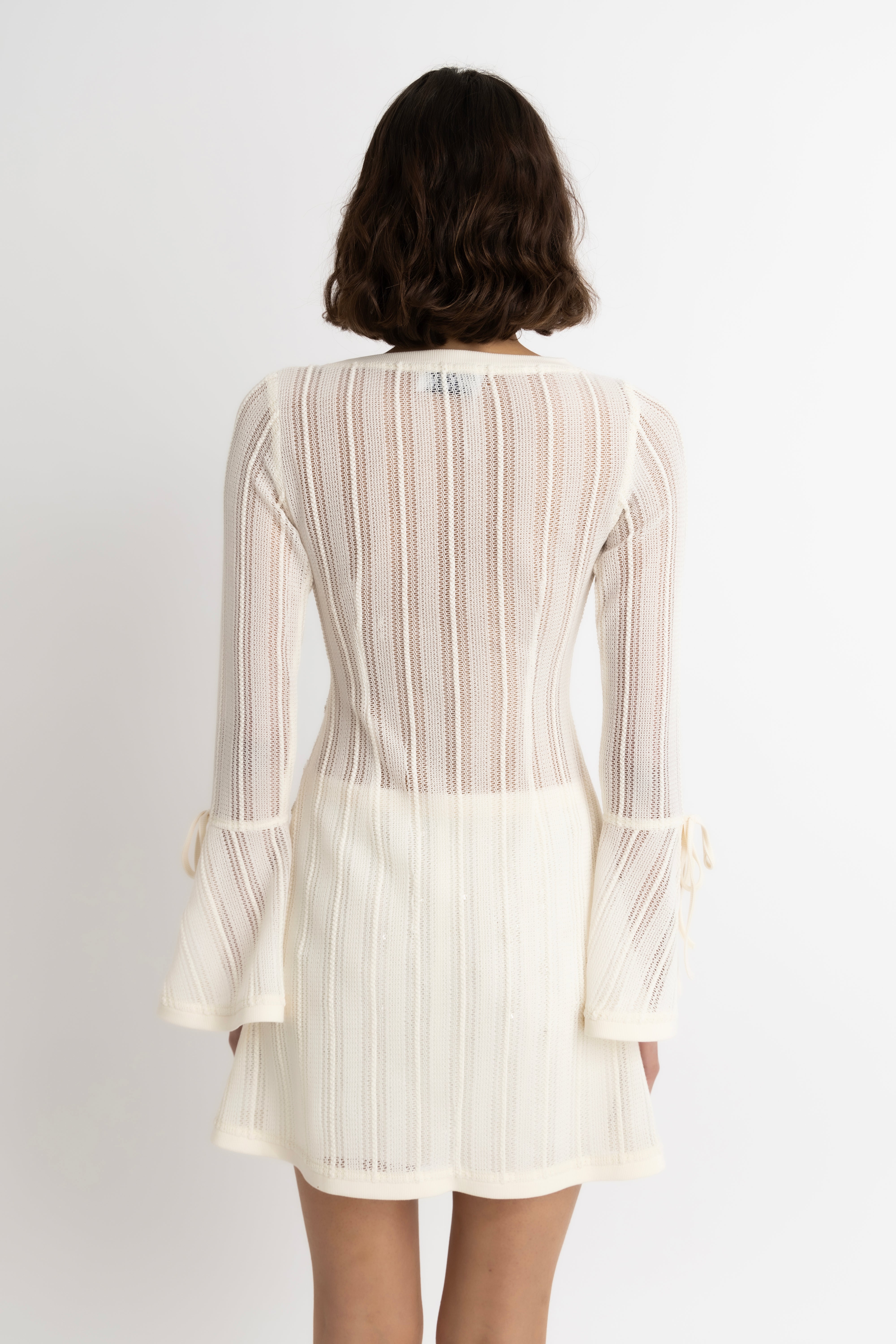 Lucia Cream Crochet Embellished Dress