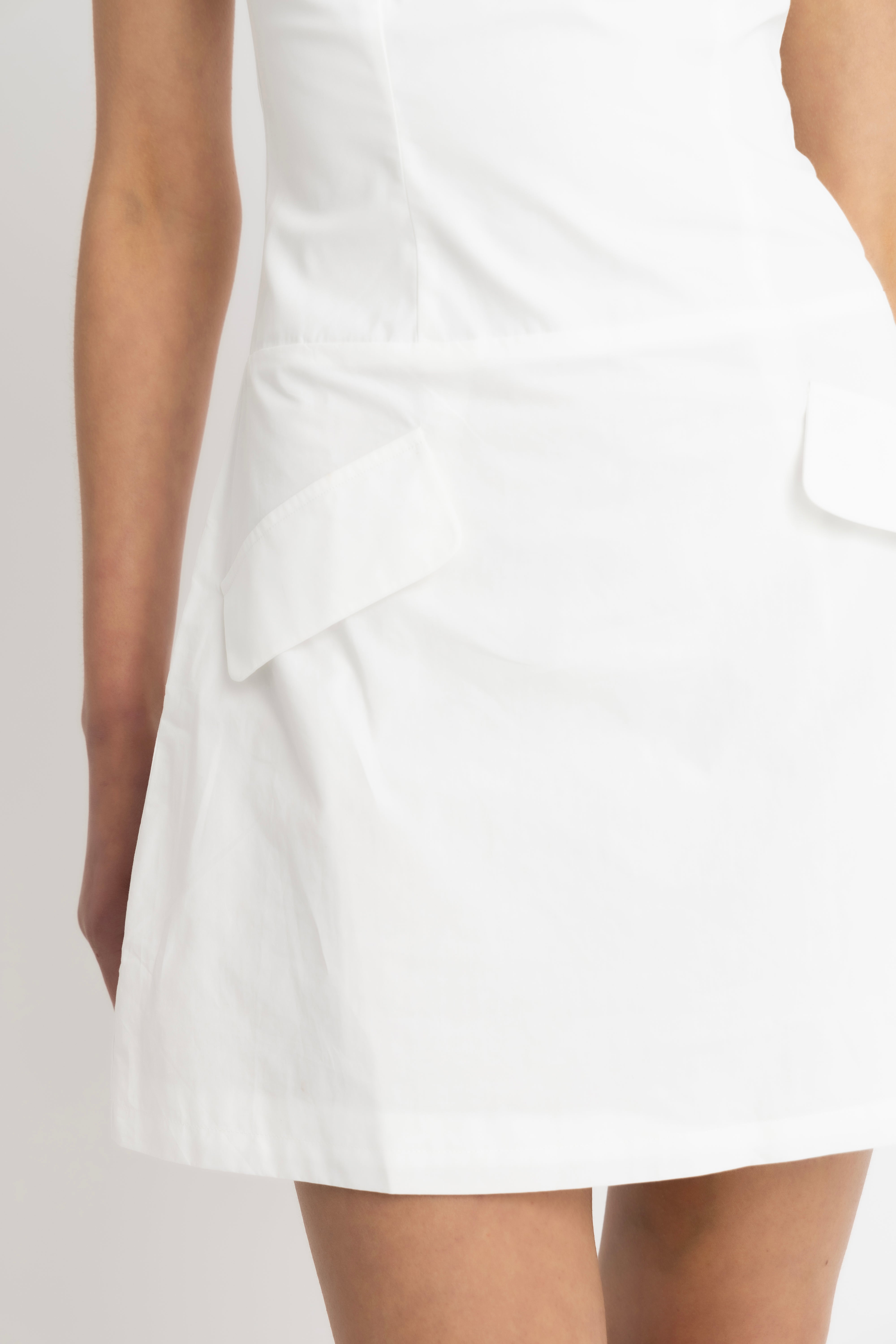 Dolly White Pure Cotton Tailored Mini Dress