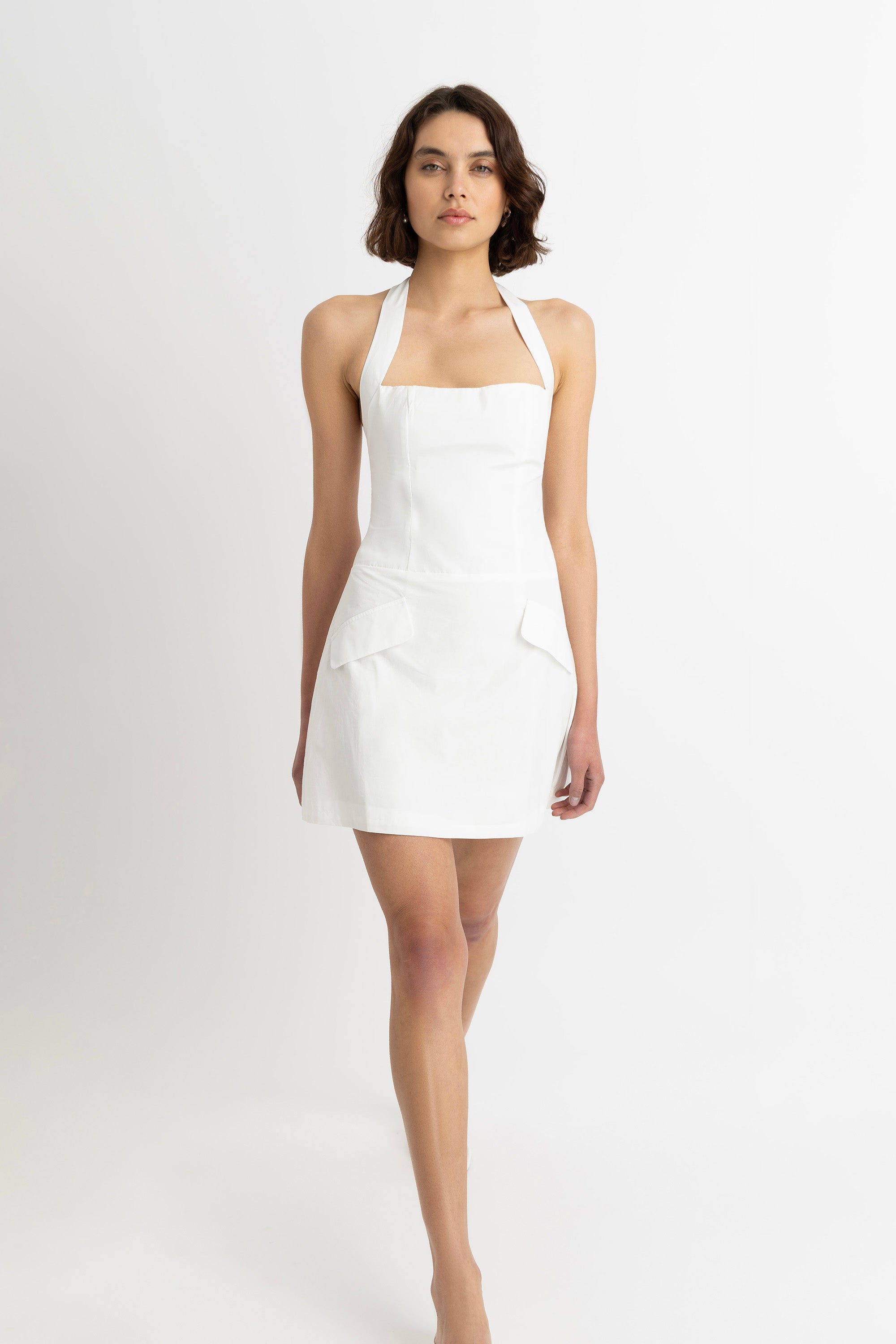 Dolly White Tailored Mini Dress