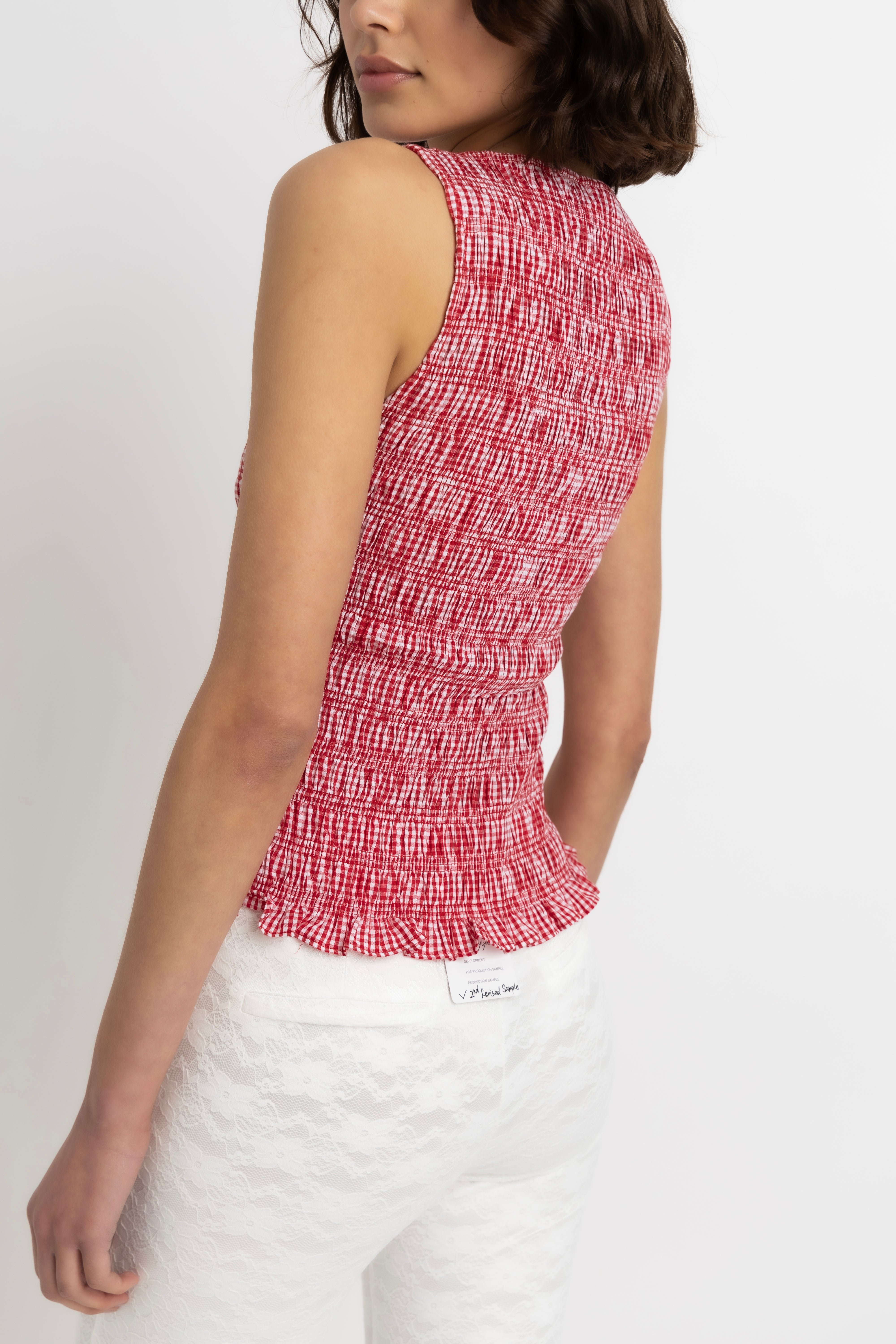 Sonya Pure Cotton Red Gingham Top
