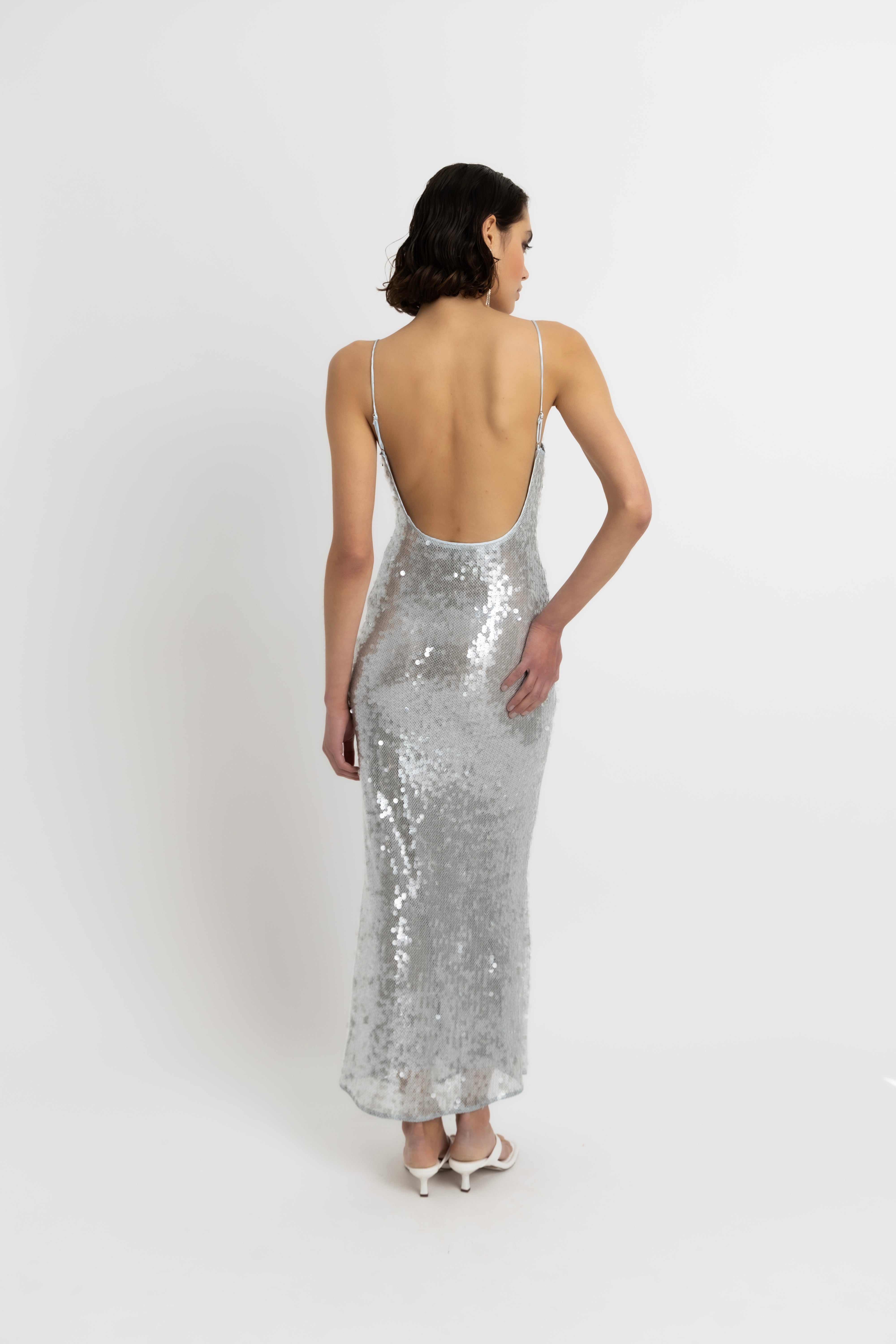 Gigi Ice Blue Sequin Maxi Dress