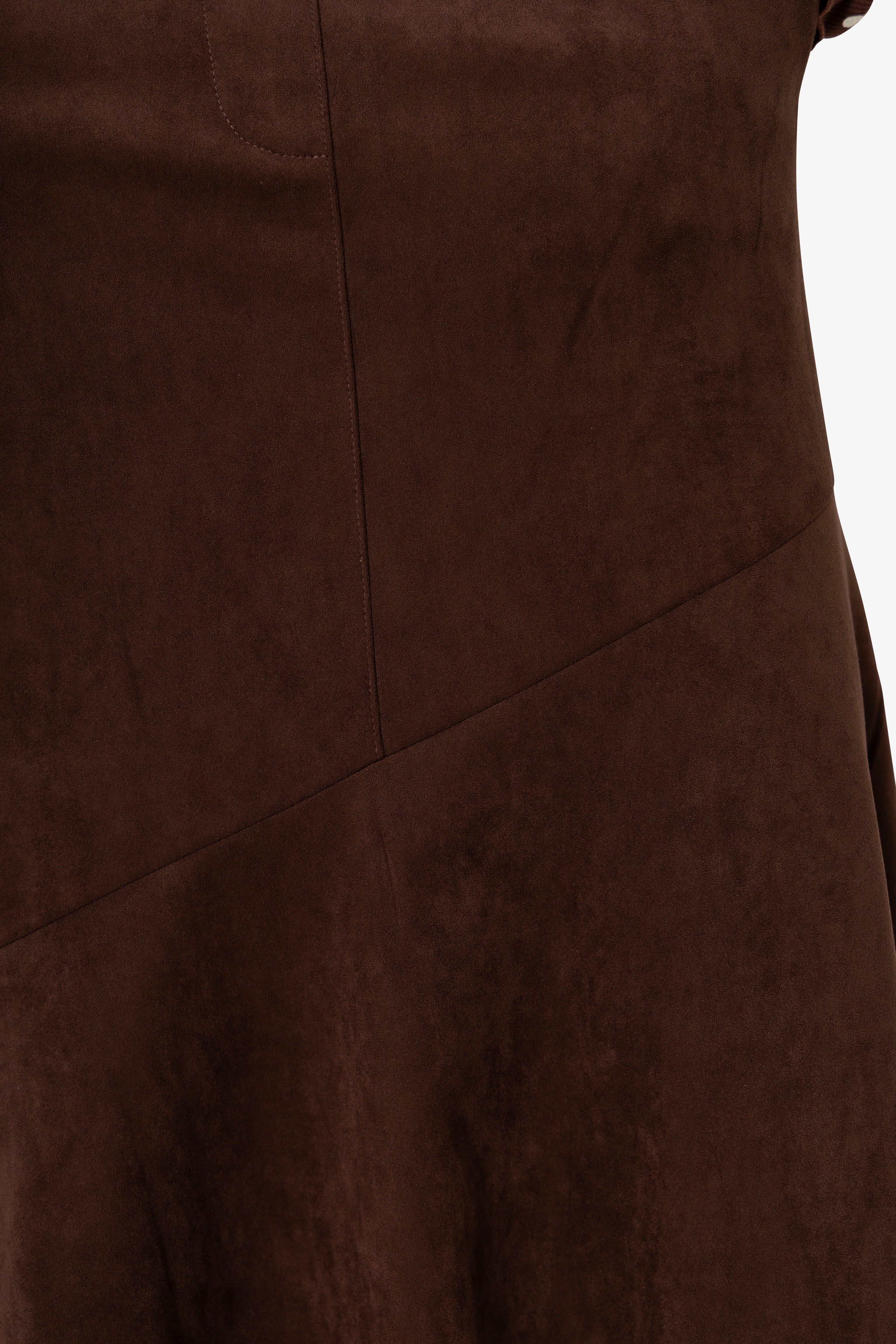 Suki Faux Suede Chiffon Asymmetric Maxi Skirt