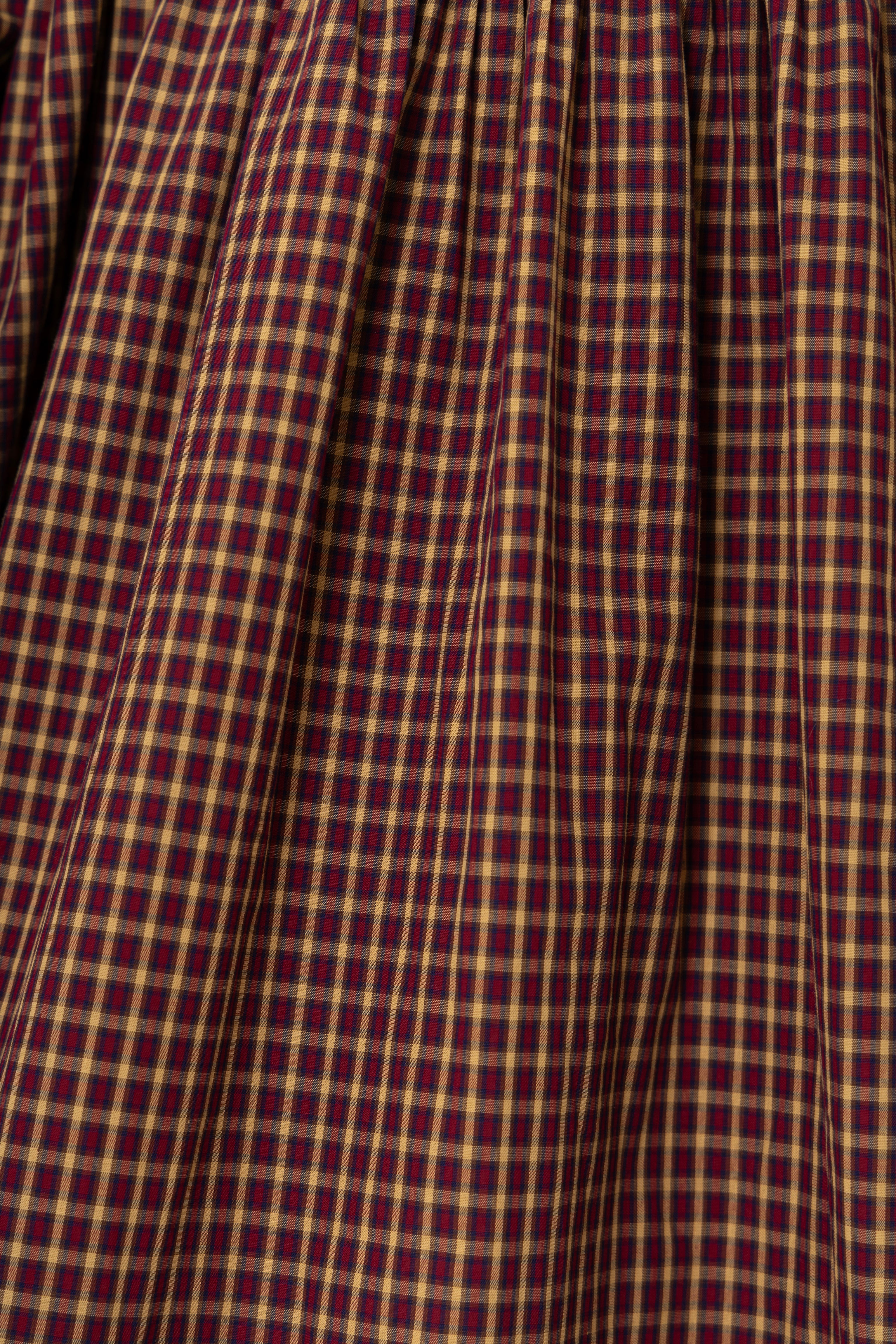 Cara Smocked Cotton Midiaxi Dress in Multi Gingham Check