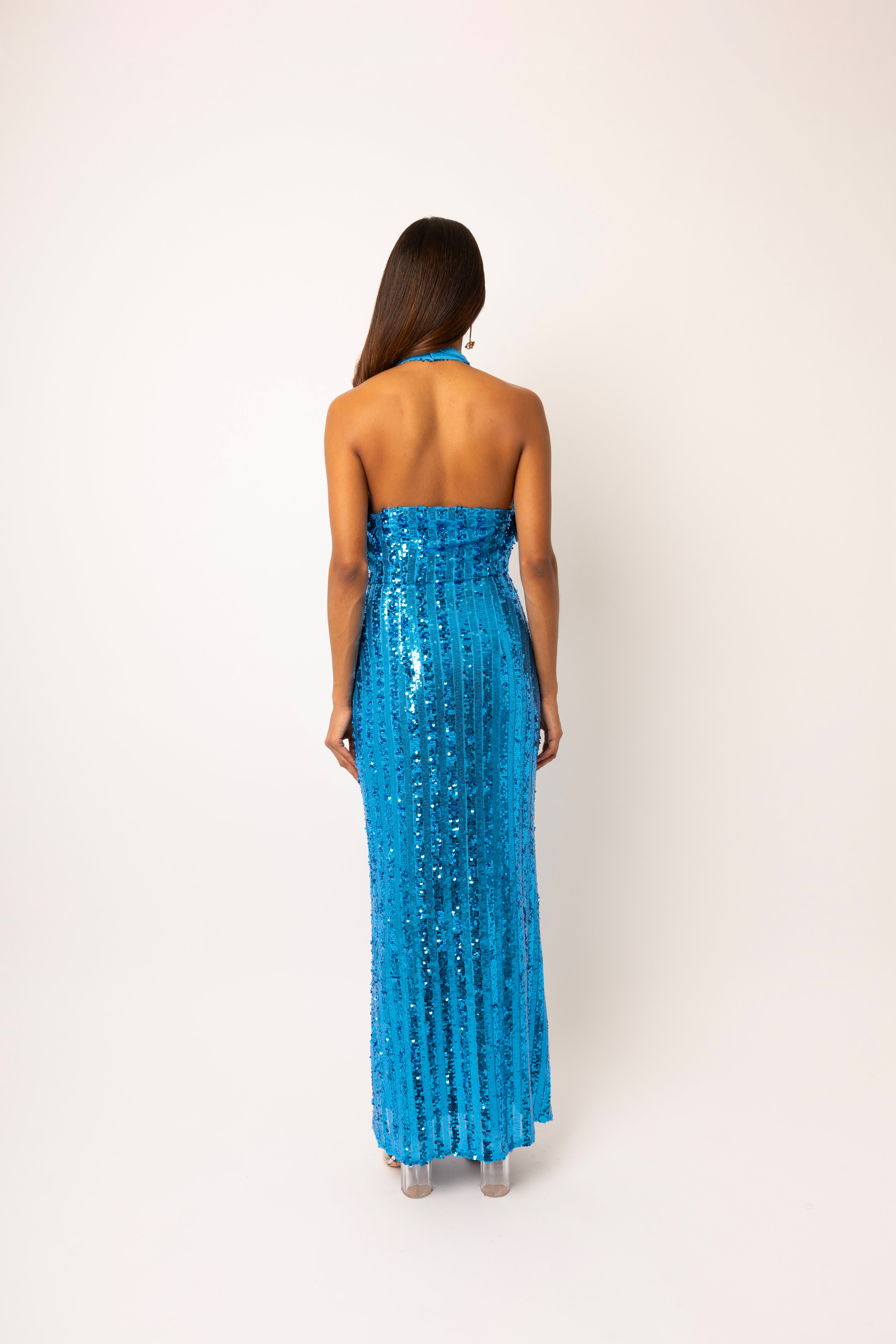Shiloh Blue Sequin Maxi Dress