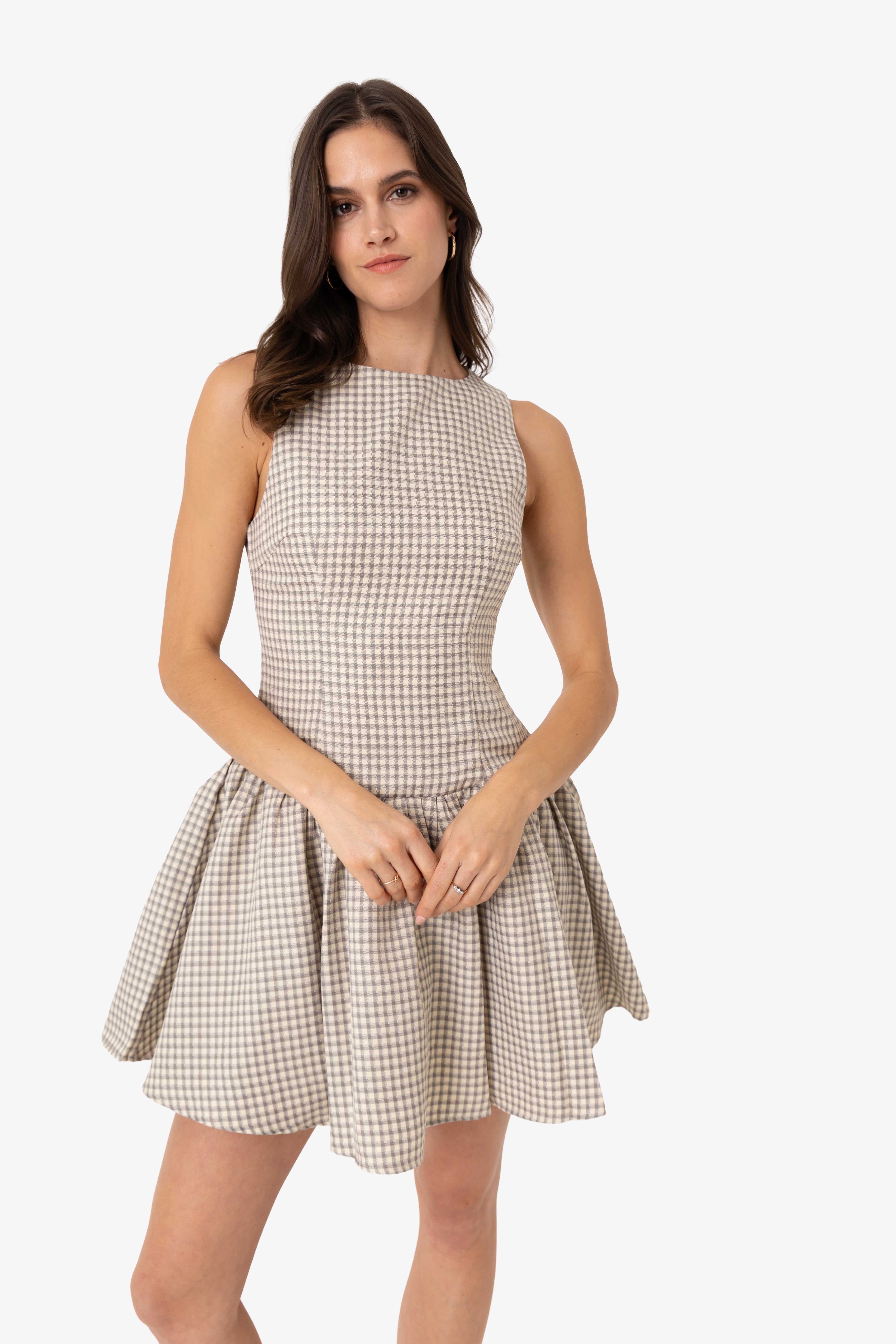 Twiggy Pure Cotton Gingham Check Mini Dress