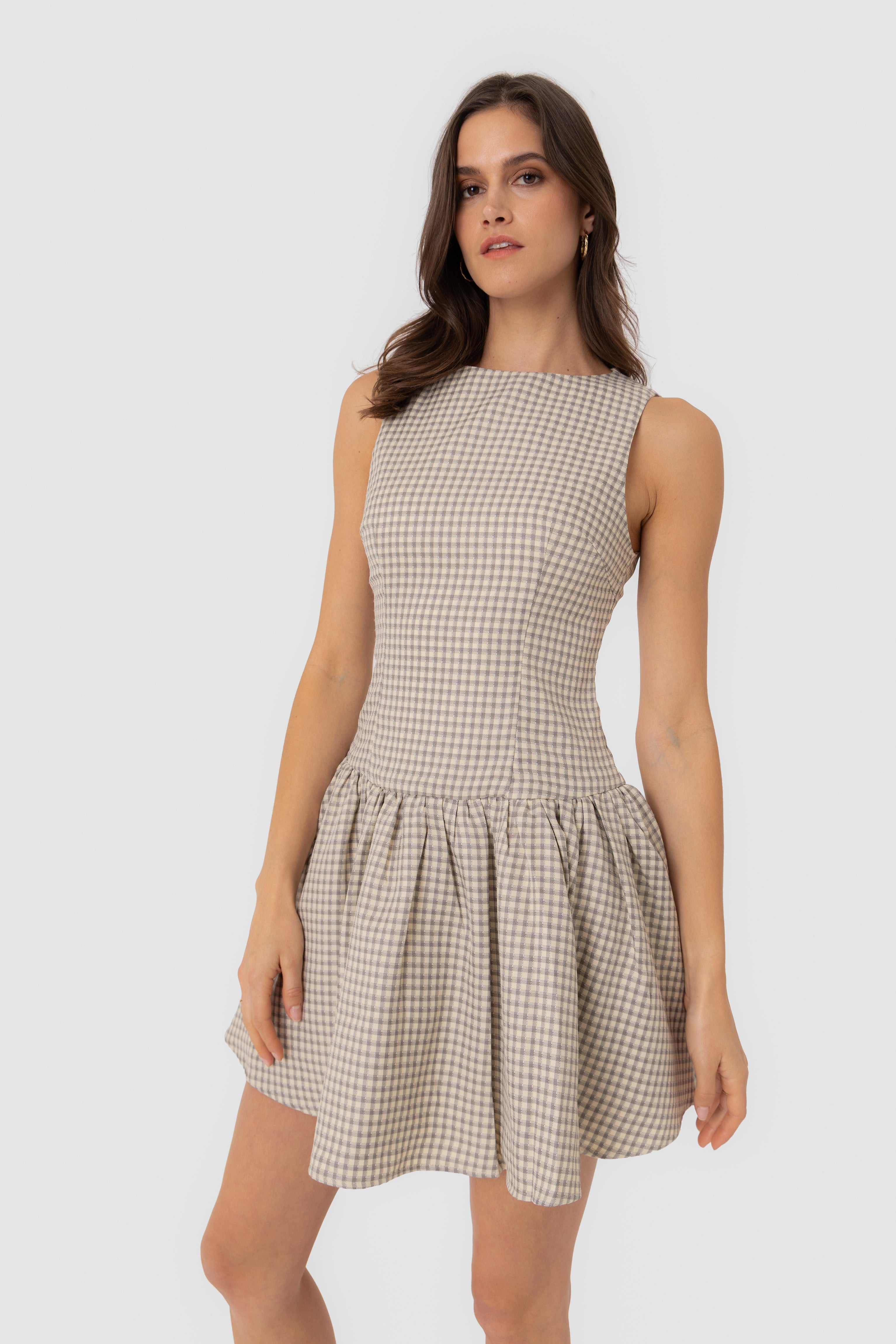 Twiggy Pure Cotton Gingham Check Mini Dress