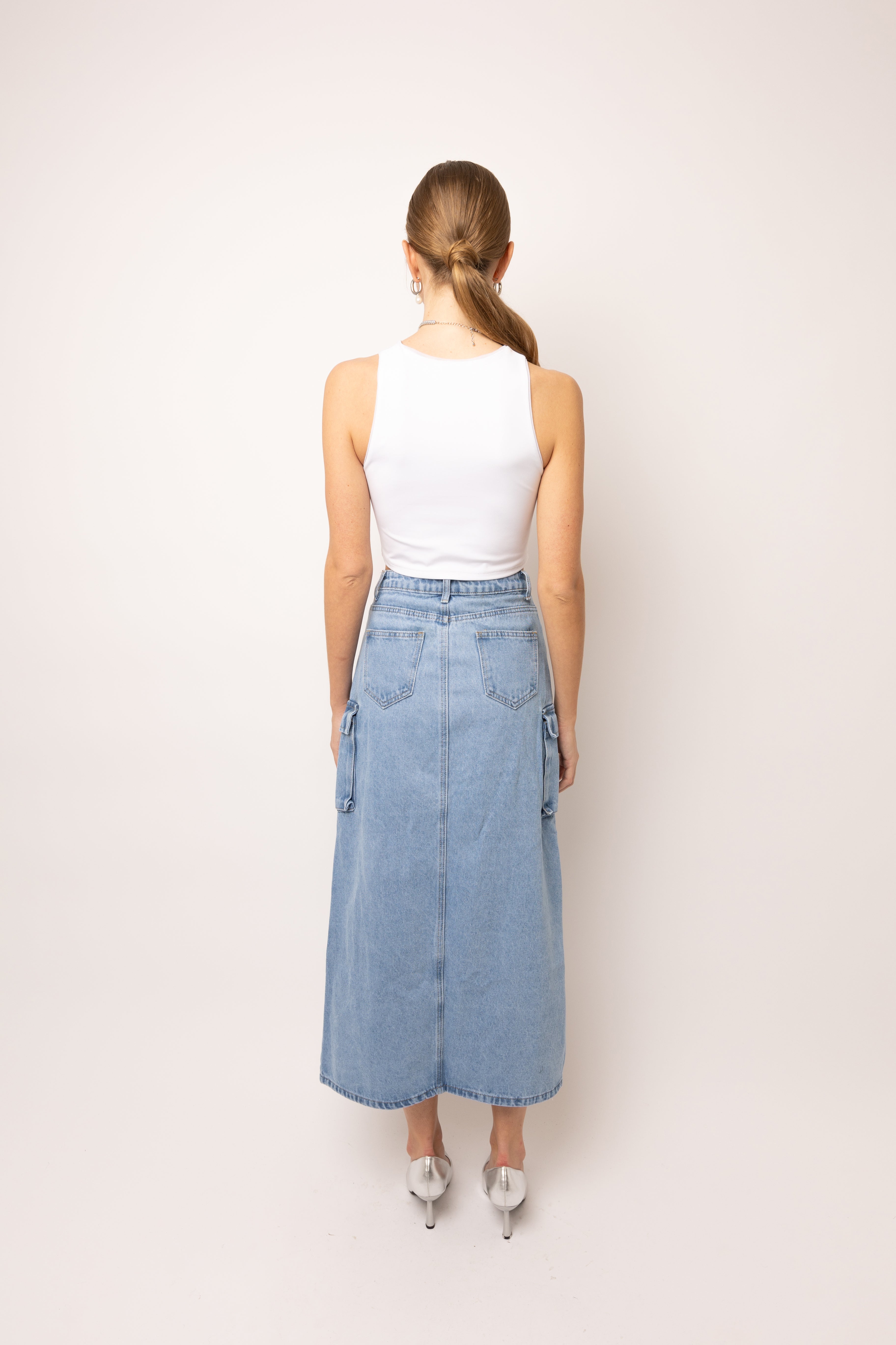 Devon Denim Utility Maxi Skirt