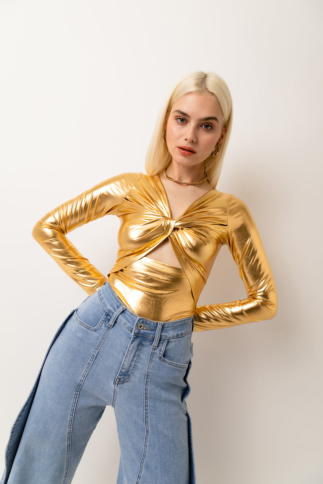 Martina Gold Metallic Top