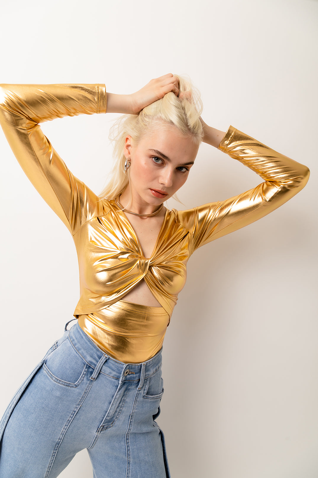 Martina Gold Metallic Top