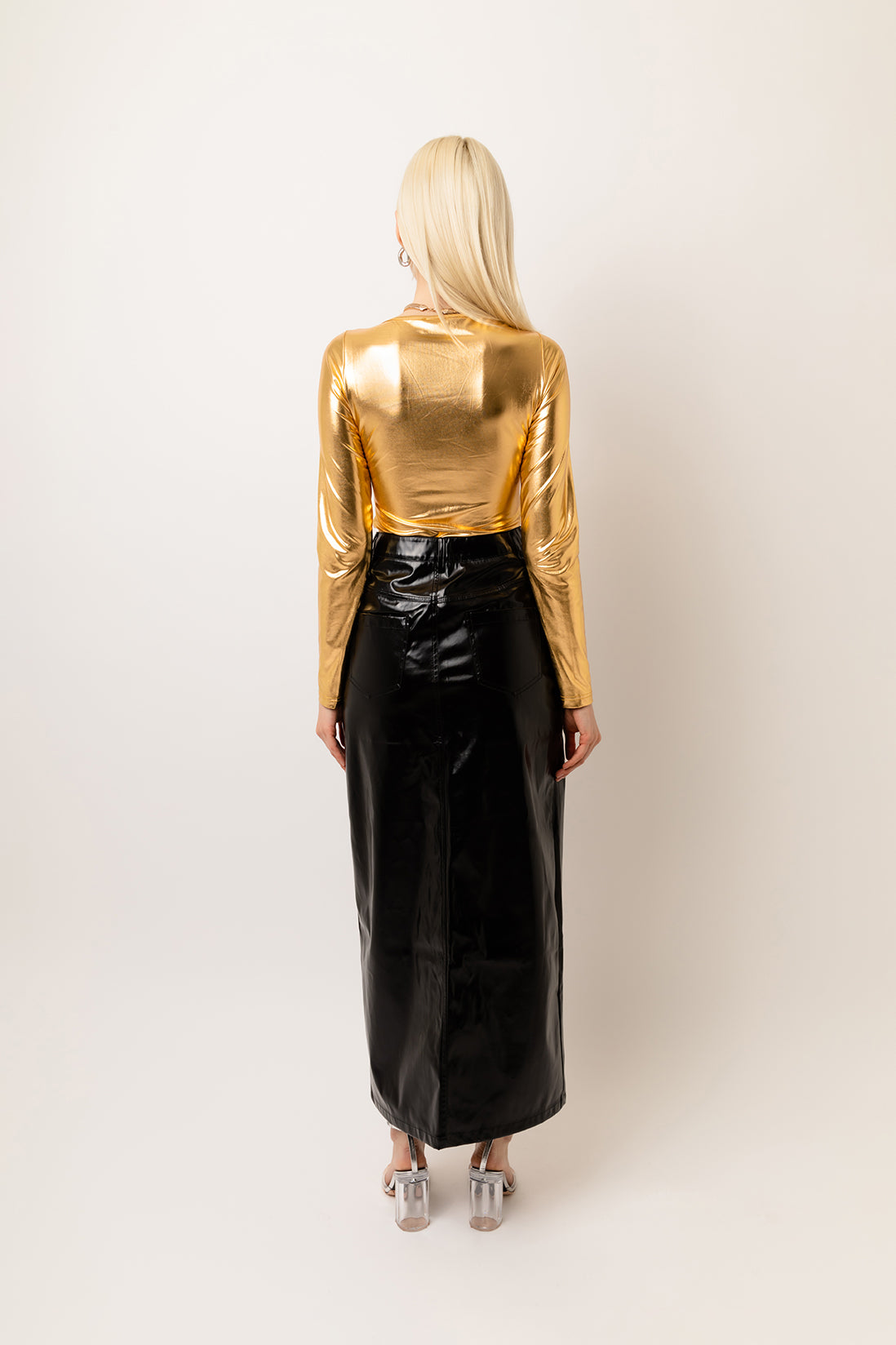 Lupe Black Metallic Maxi Skirt - The perfect wardrobe staple | AmyLynn