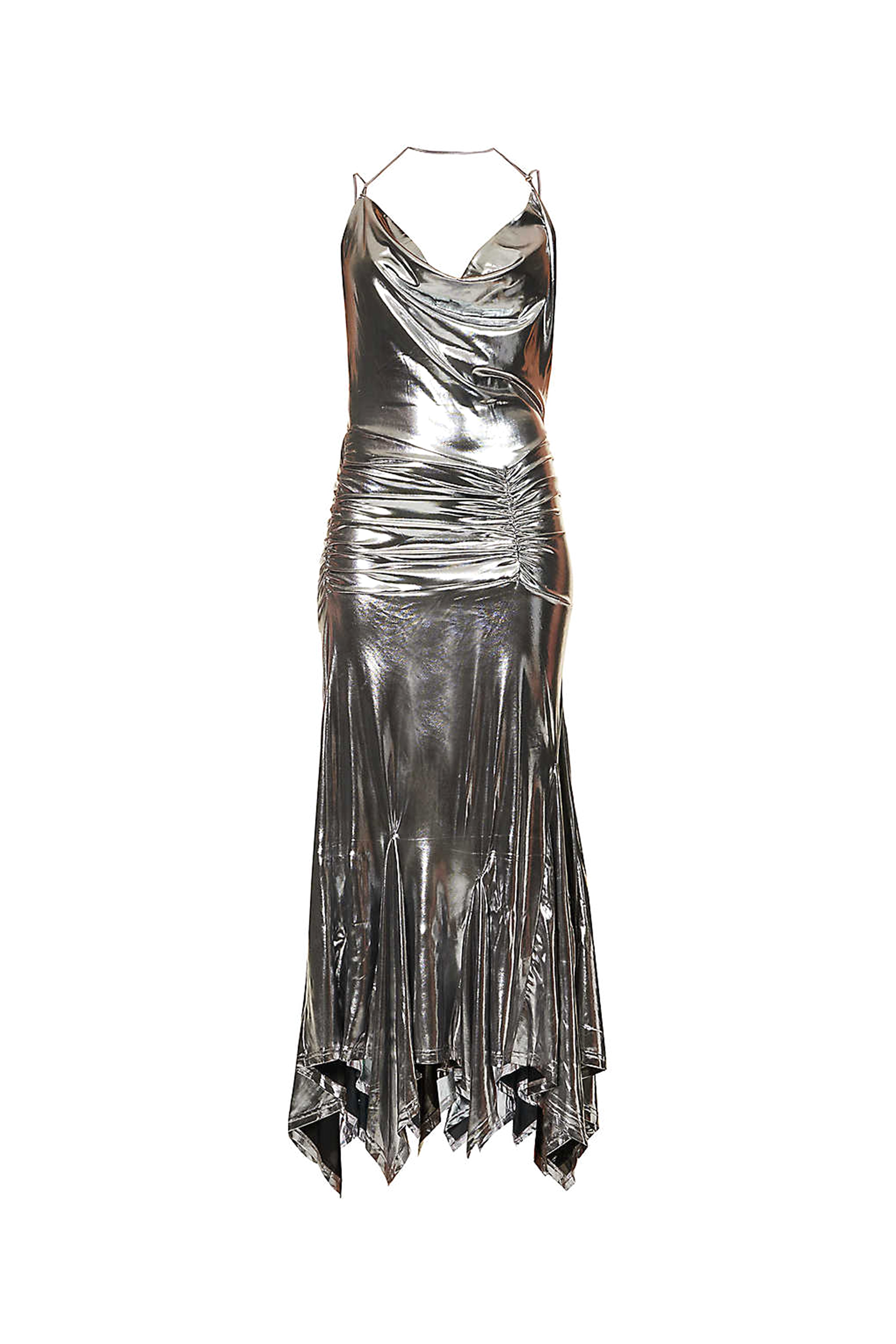 Alaska Silver Metallic Maxi Dress