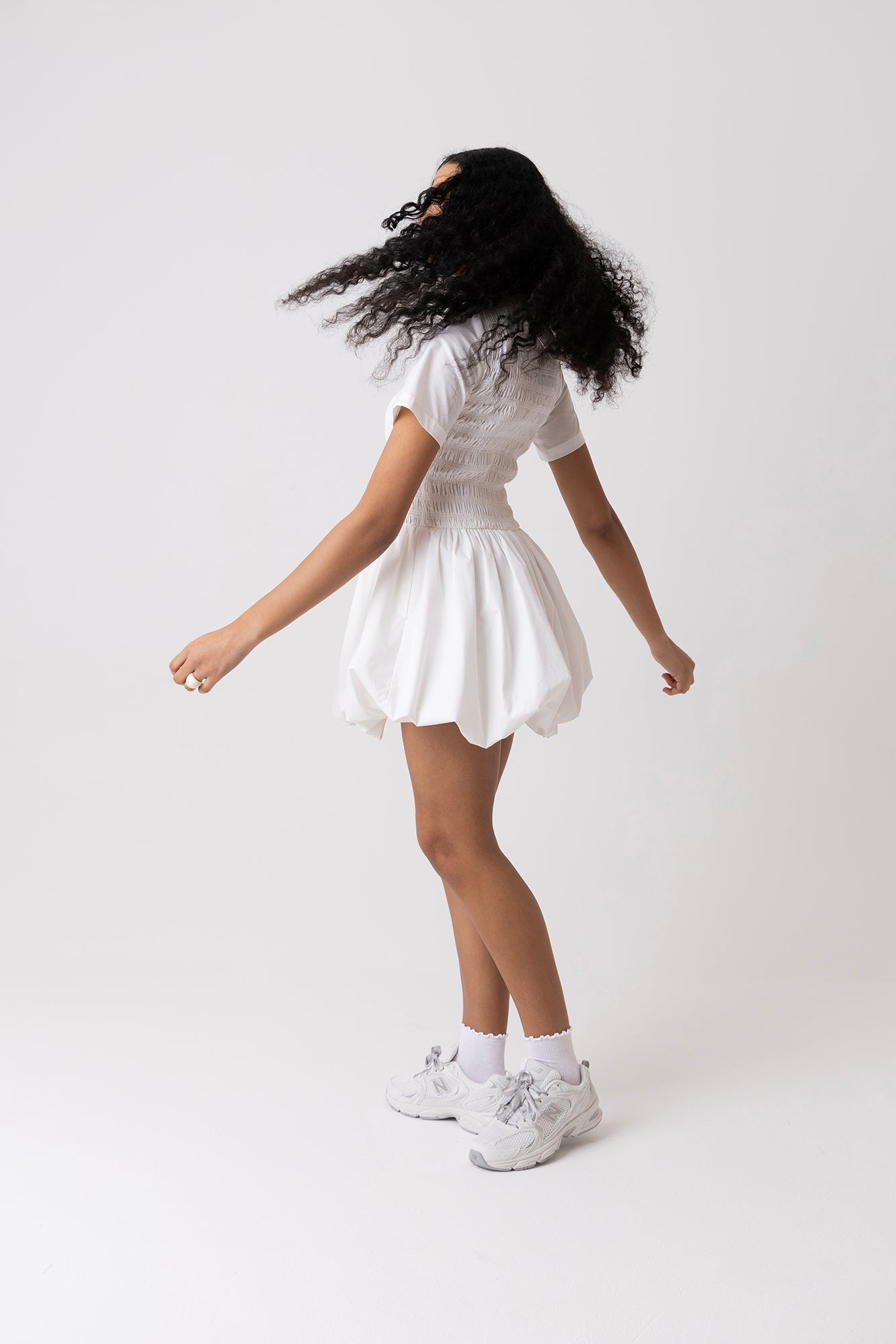 Eleanor Pure Cotton White Ultra Mini Puffball Dress