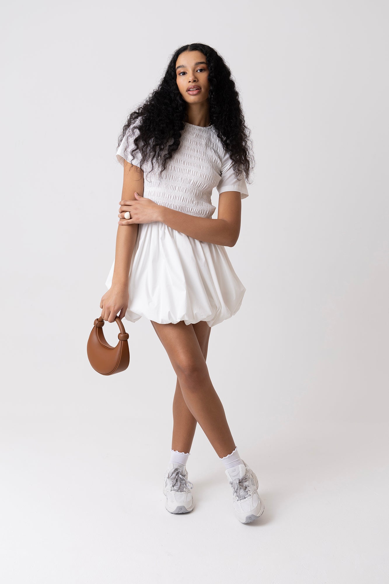 Eleanor Pure Cotton White Ultra Mini Puffball Dress