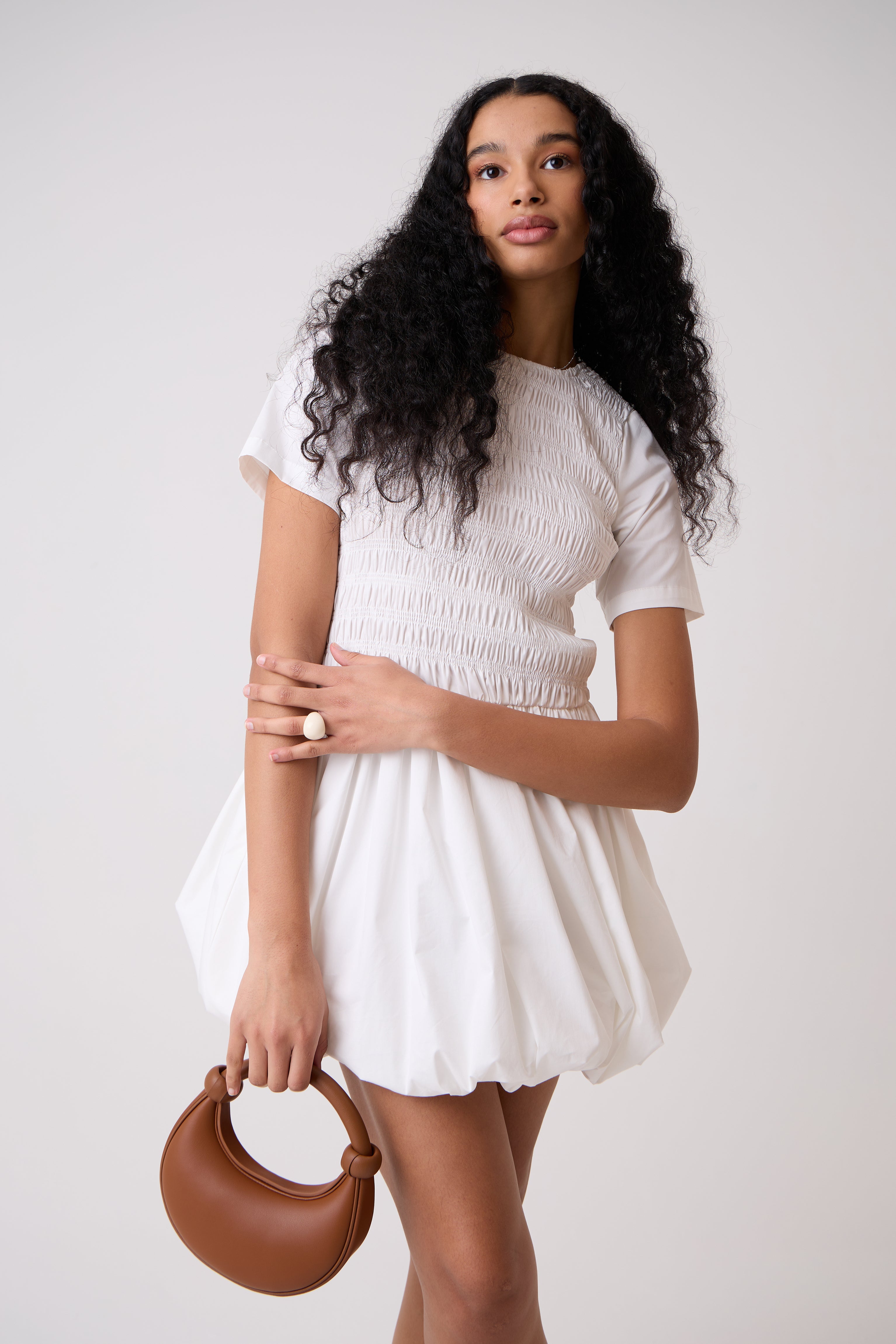 Eleanor Pure Cotton White Ultra Mini Puffball Dress