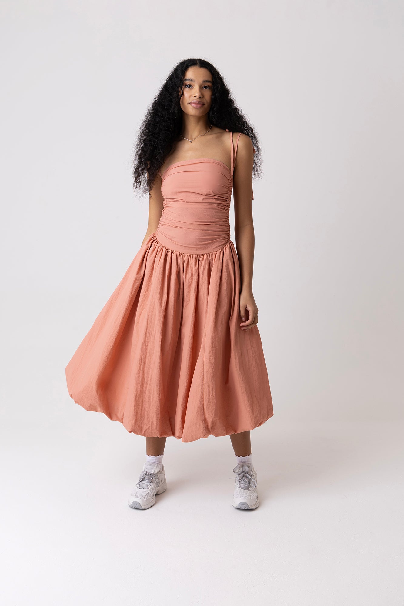 Alexa Peach Puffball Dress